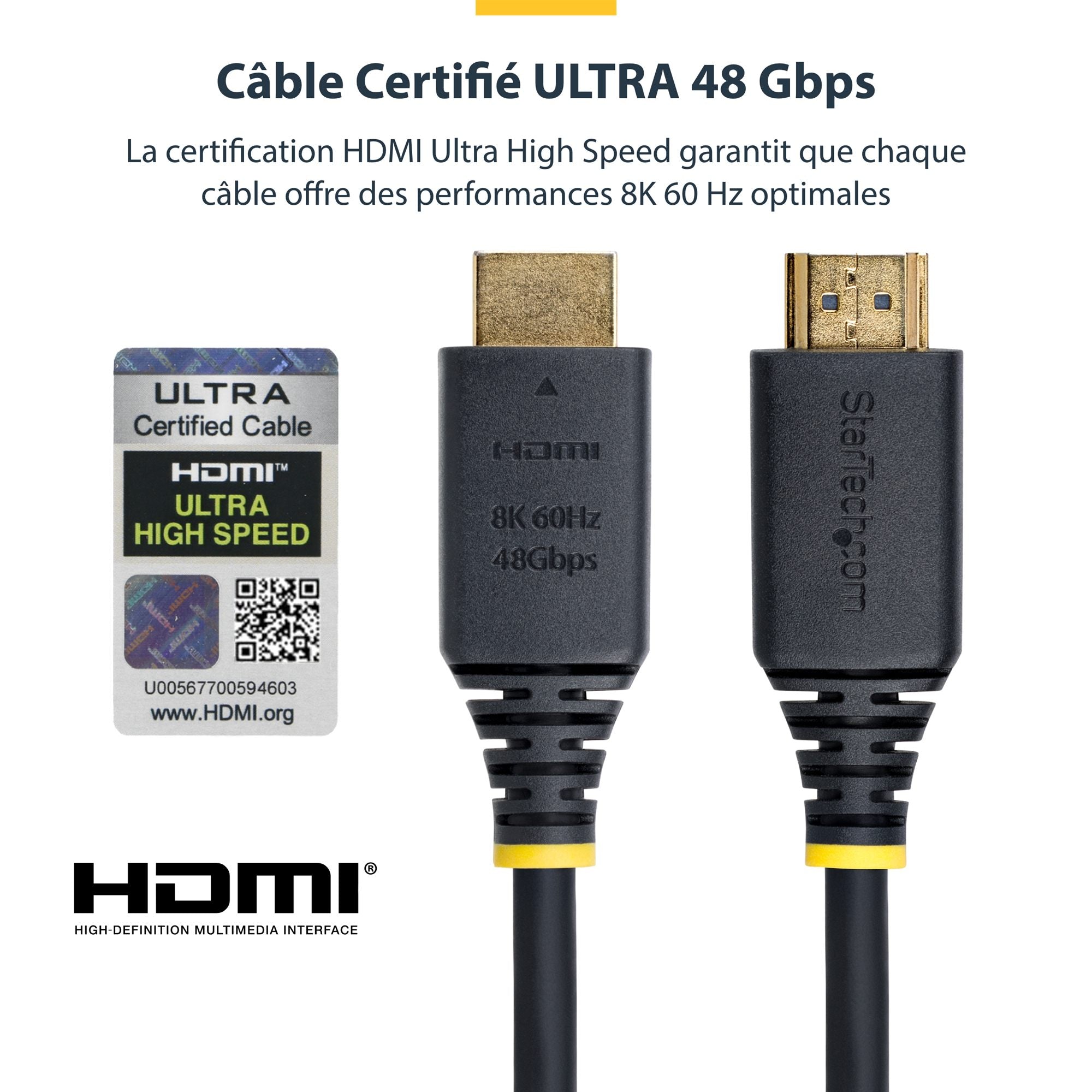 1m 3.3ft HDMI 2.1 Cable 8K Certified