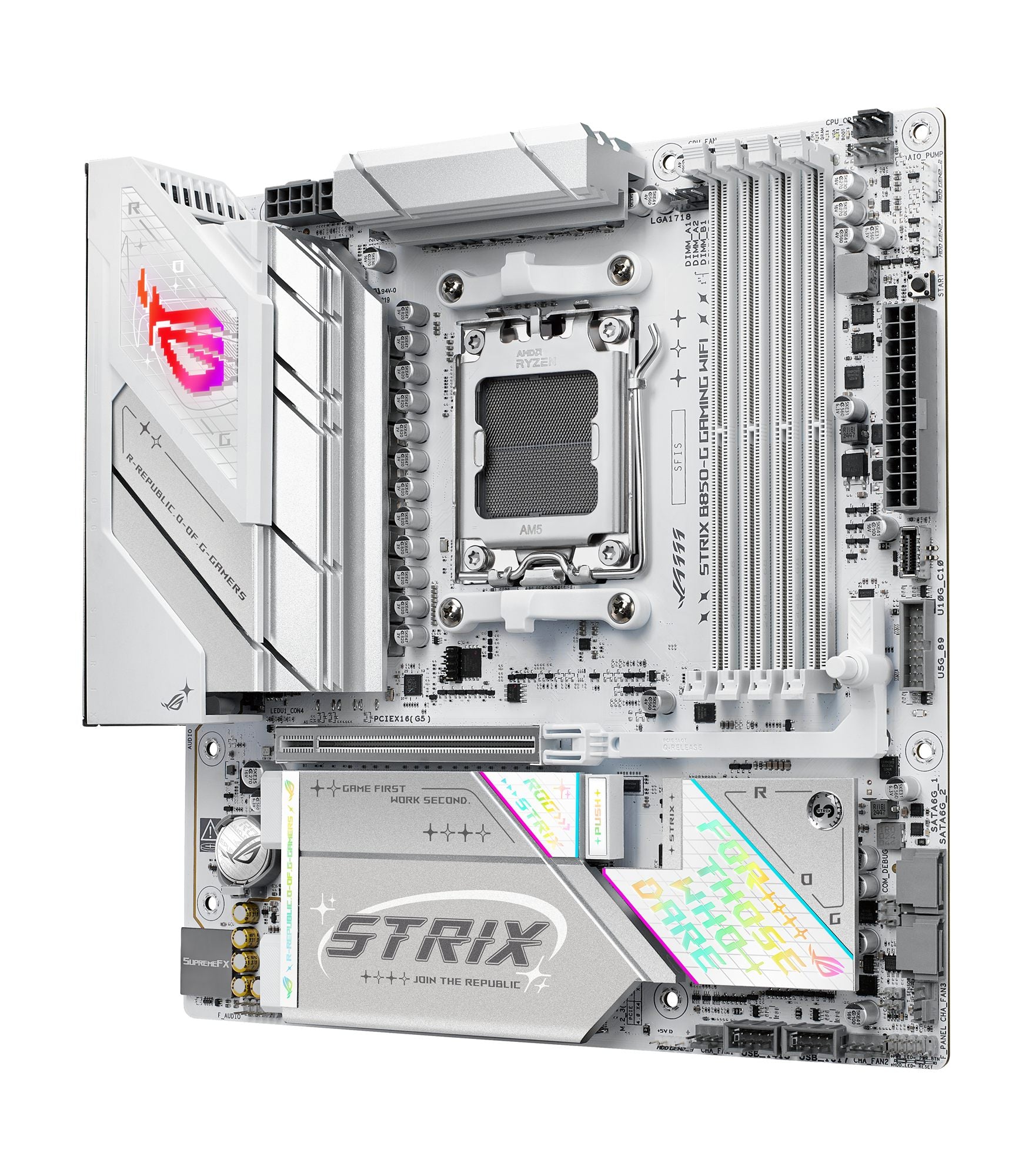 ASUS ROG Strix B850-G Gaming WiFi AMD mATX motherboard DDR5 PCIe 5.0 4xM.2 1xHDMI 1xDisplayPort 2xSATA