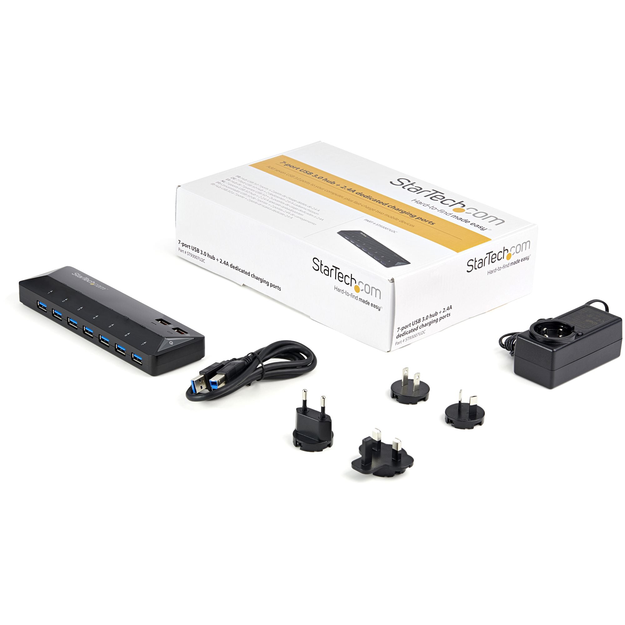 7-Pt USB 3.0 Hub+2x 2.4A Charge Ports