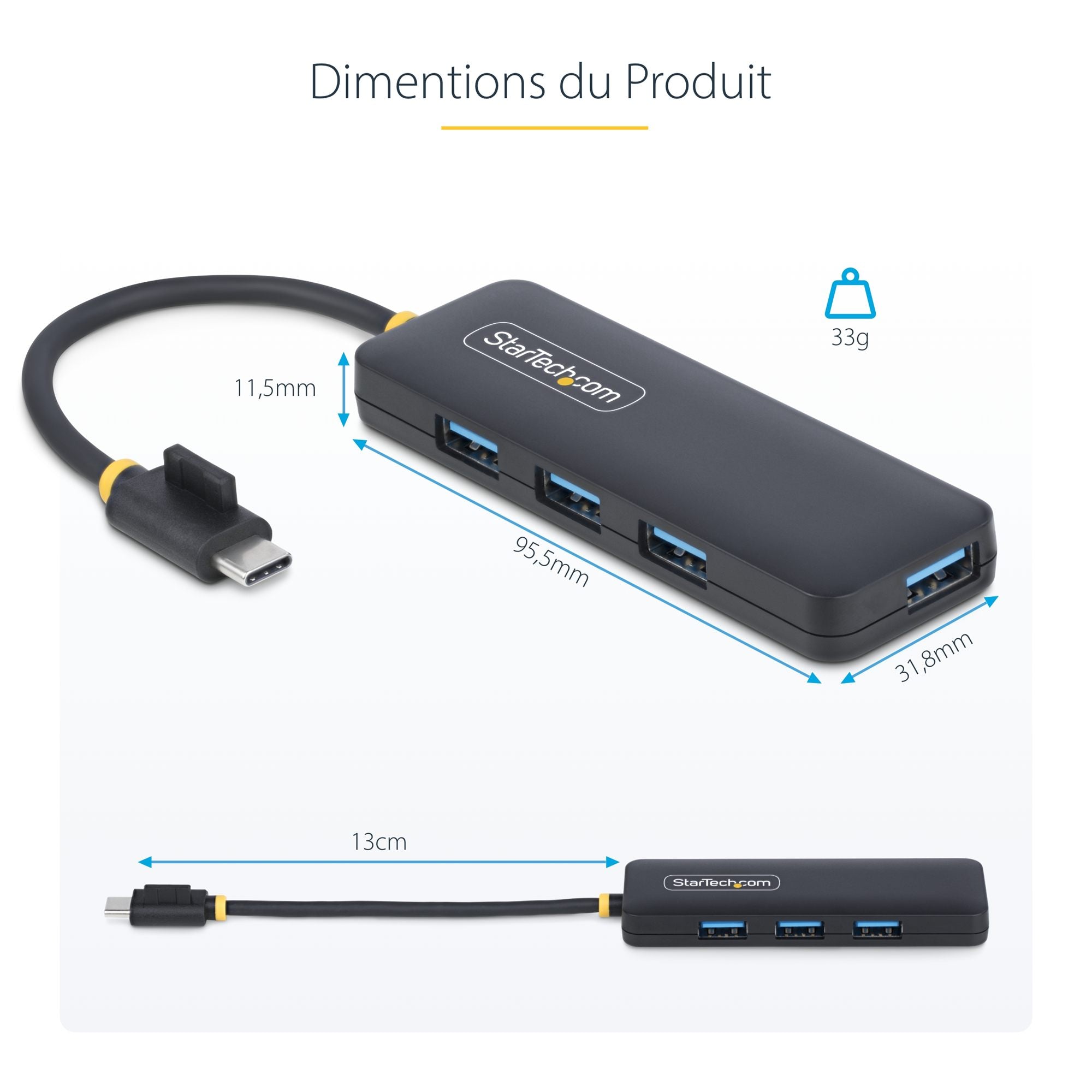 4-Port USB-C Hub Bus Powered 5Gbps
