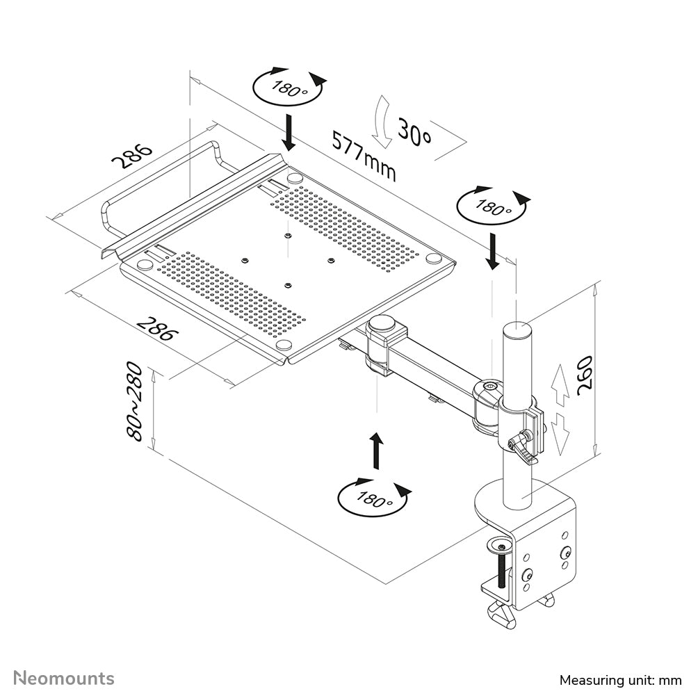 NEOMOUNTS NOTEBOOK-D100 Support dordinateur portable à fixer 10-22p