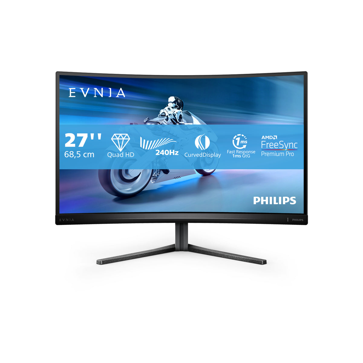 PHILIPS 27M2C5500W/00 27p VA Curved QHD 240Hz 400cd/m2 1ms 2xHDMI2.0 DP1.4 USB 3.2 PIP HAS