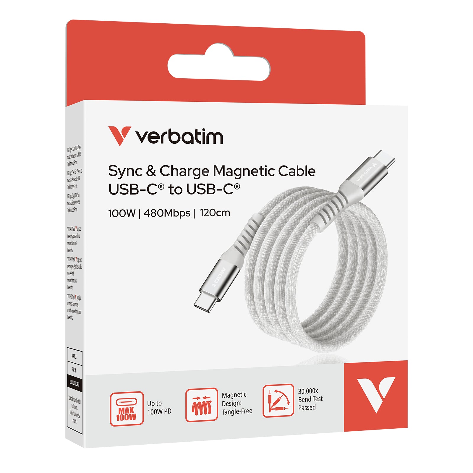 Sync & Charge USB C to USB C 100W Magnet