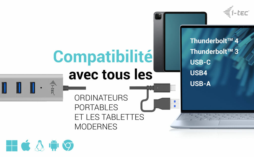 I-TEC USB-C Charging Metal HUB 7 Port without power adapter