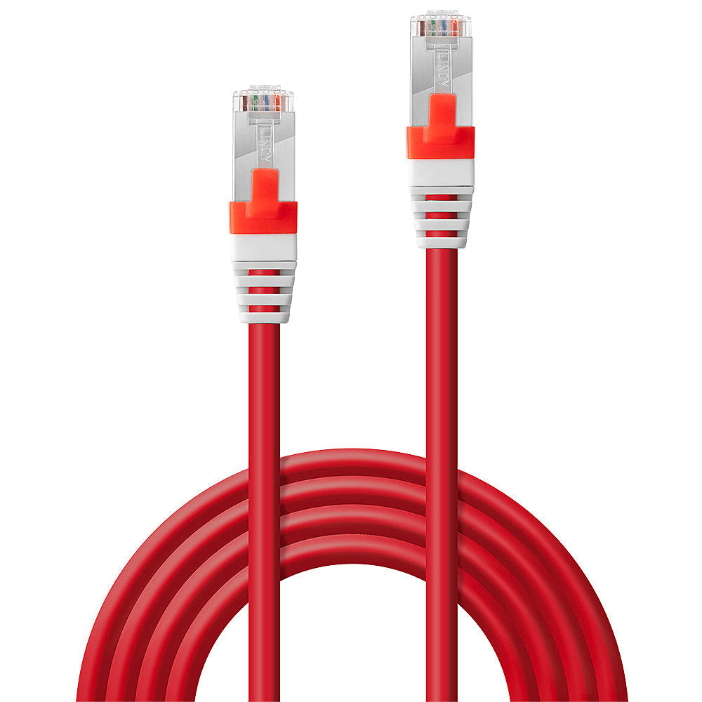 LINDY S/FTP Cat.6A Cable Red 2m LSOH incl. Testprotocol