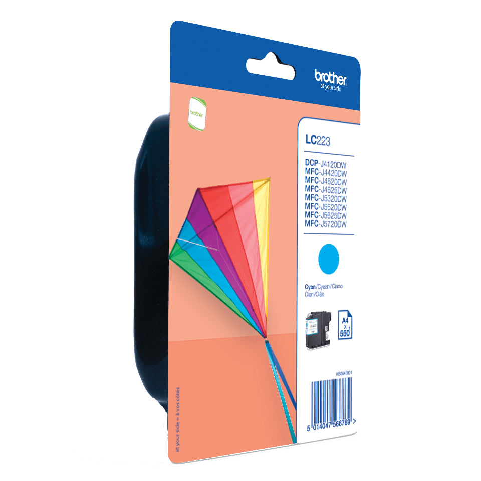 BROTHER LC-223 ink cartridge cyan standard capacity 550 pages 1-pack blister without alarm