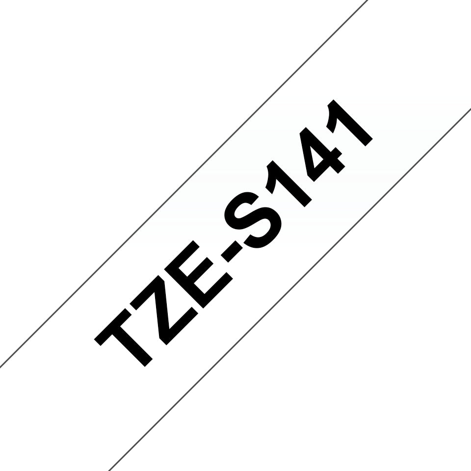 BROTHER P-TOUCH TZE-S141 noir sur clear 18mm extra gluey