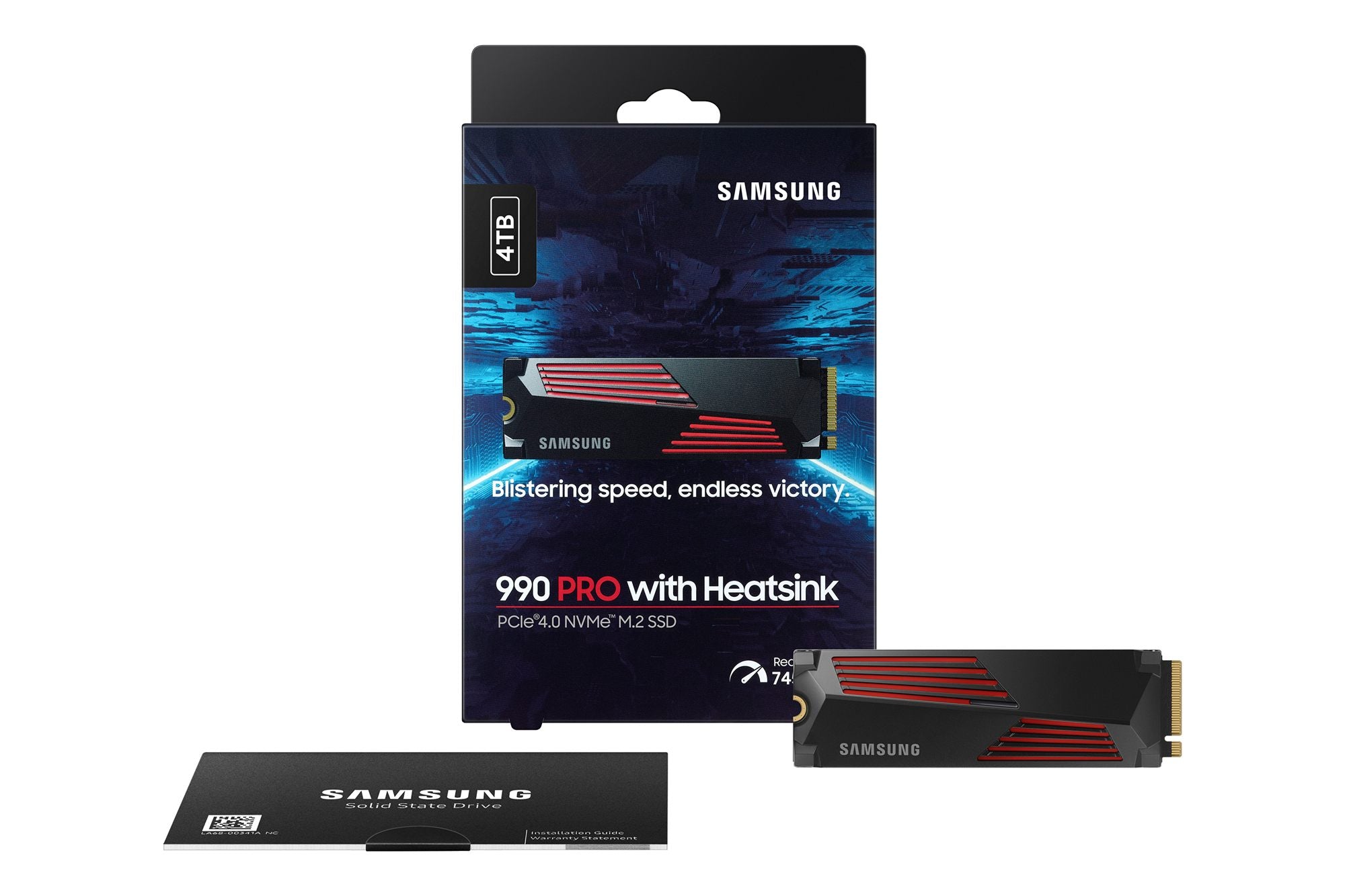 Samsung MZ-V9P4T0CW 4 To 990 Pro M2 SSD 7450 Mo/s Lecture 6900 Mo/s Écriture
