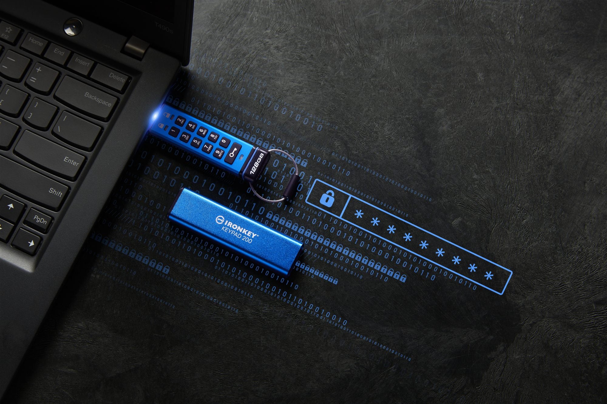 KINGSTON 128Go IronKey Keypad 200 FIPS 140-3 Lvl 3 Pending AES-256 Encrypted
