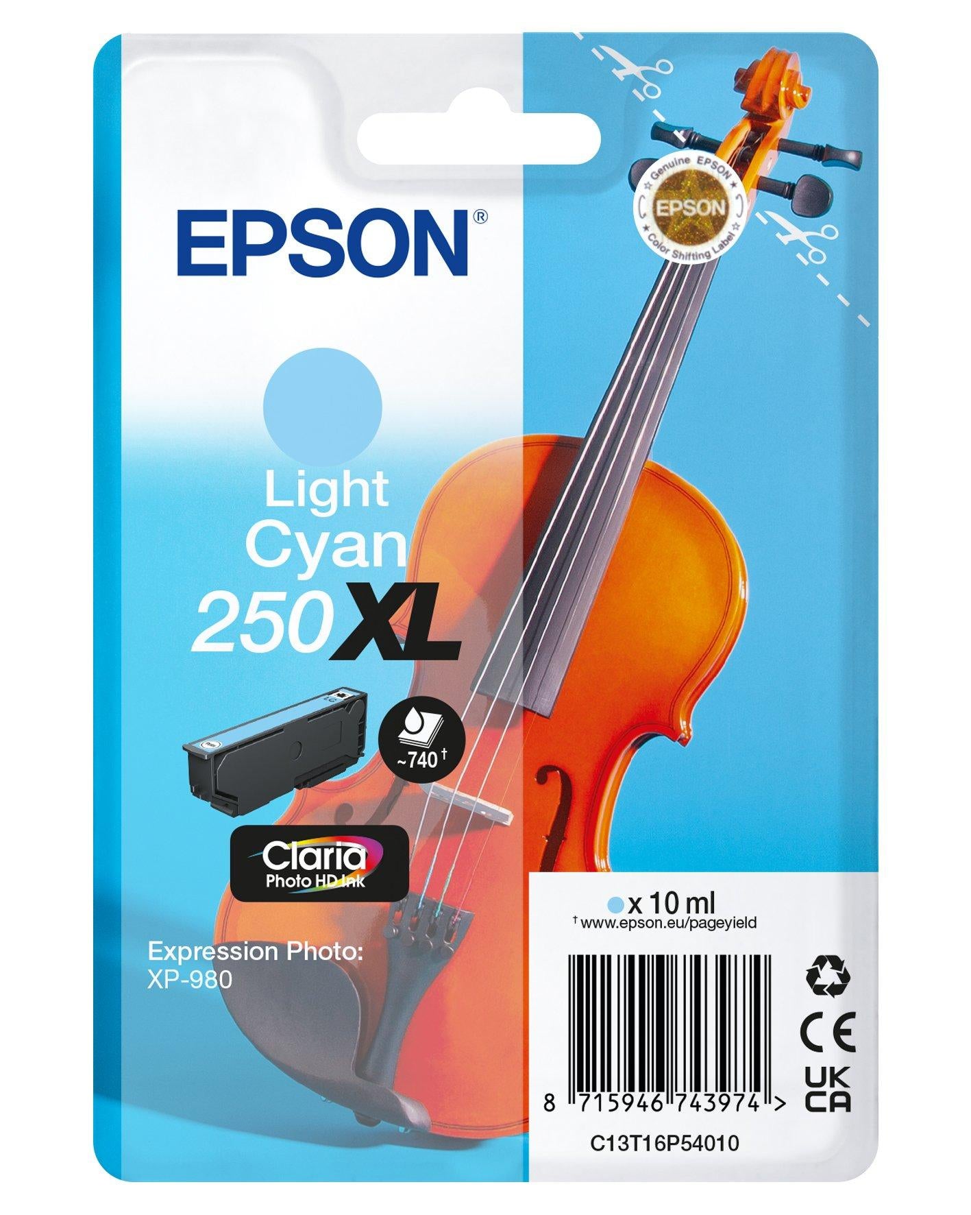 EPSON Singlepack Light Cyan 250XL ink