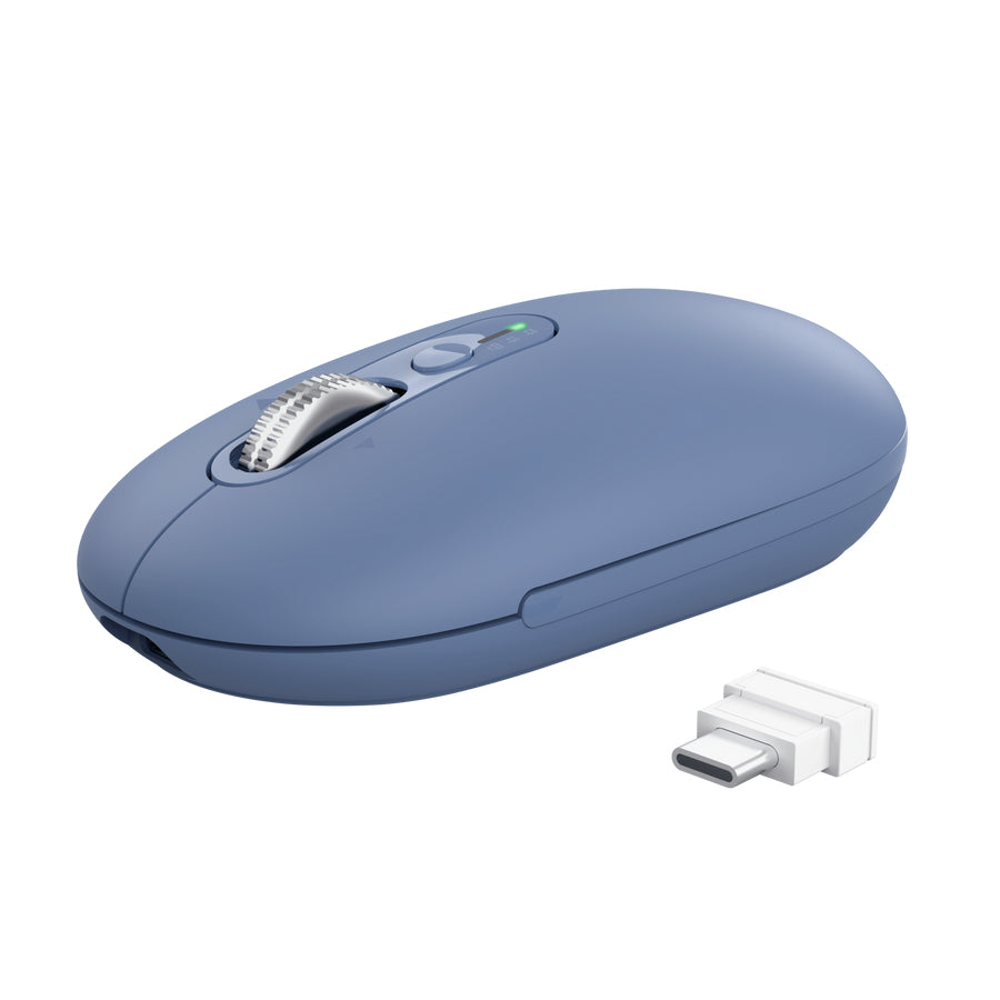TRUST Souris sans fil SERON hyperscroll multi-connexion rechargeable bleu