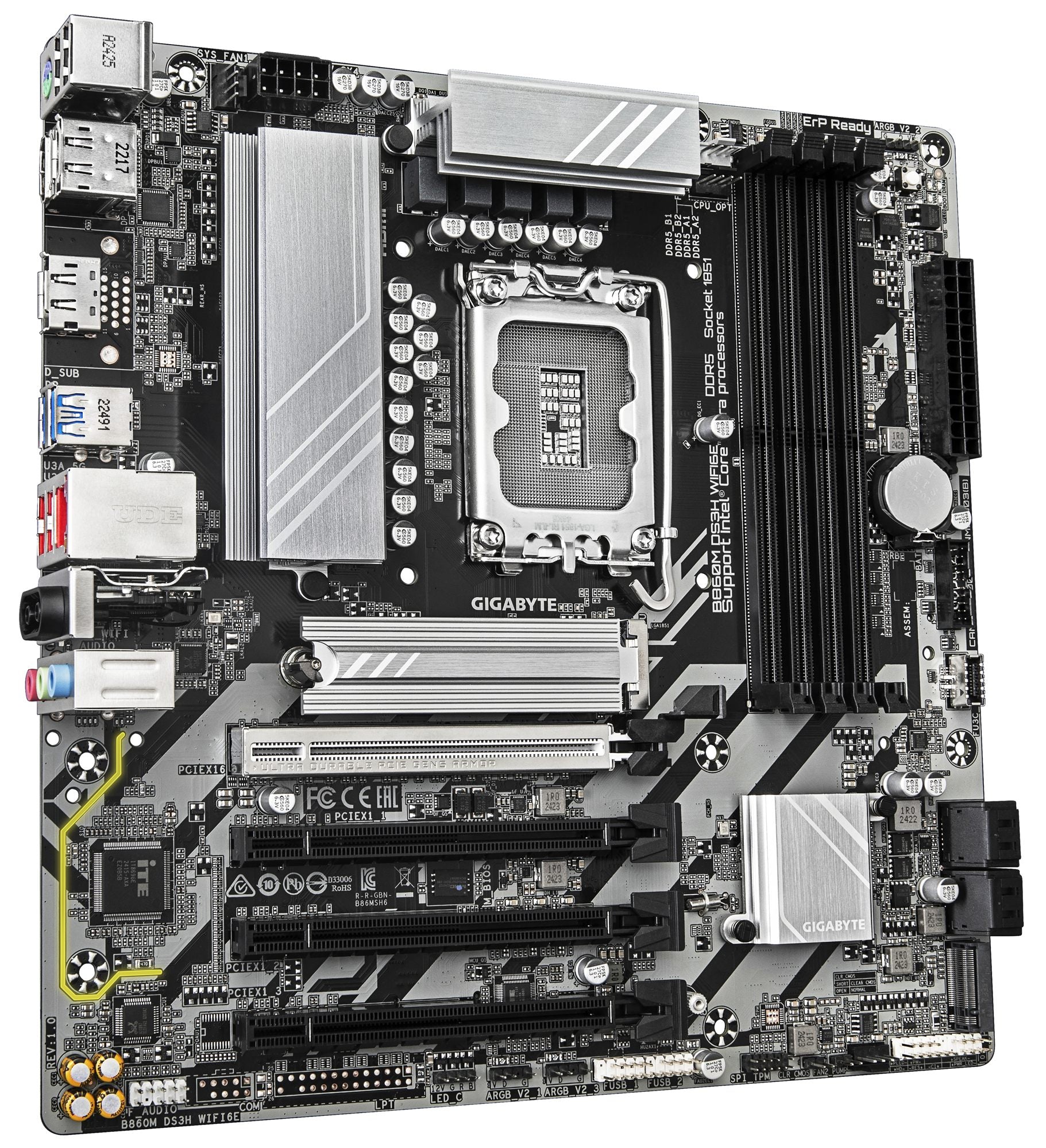 GIGABYTE B860M DS3H WIFI6E carte mere Intel B860 LGA 1851 (Socket V1) micro ATX