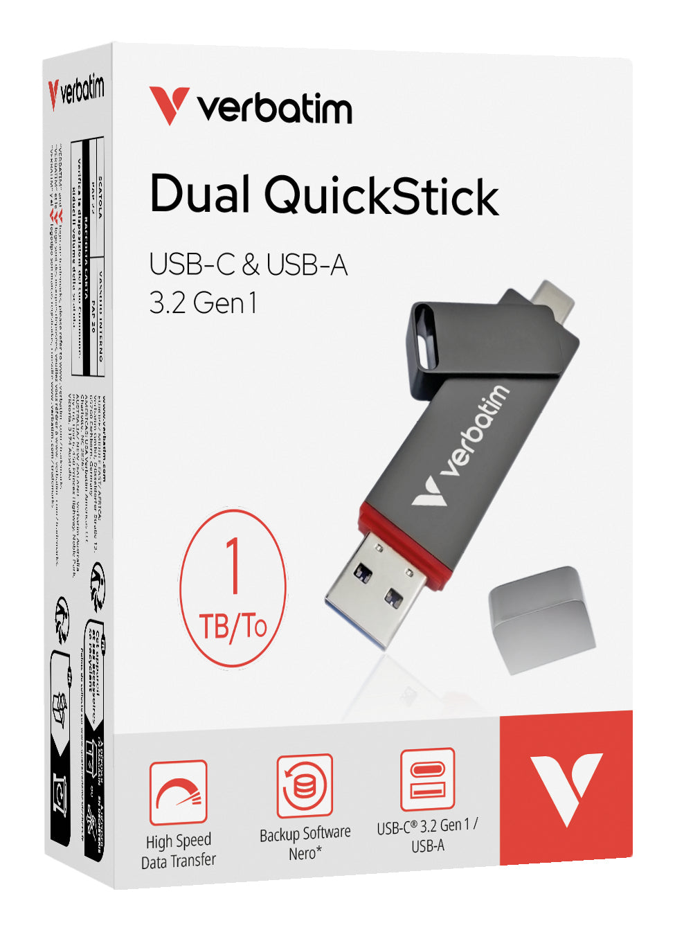Dual QuickStick USB-A/C 3.2 Gen1 1TB
