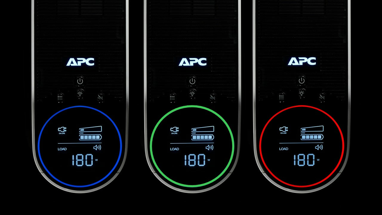 APC Back-UPS Pro UPS tower RGB lights AC 230V 1320Watt 2200VA 1-phase output connectors 6 Black midnight