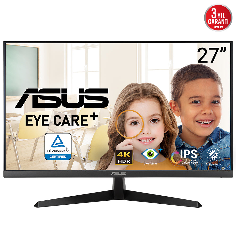 ASUS VY27UQ Eye Care Monitor 27p IPS WLED UHD 16:9 60Hz 350cd/m2 5ms 2xHDMI DP 2x2W Black