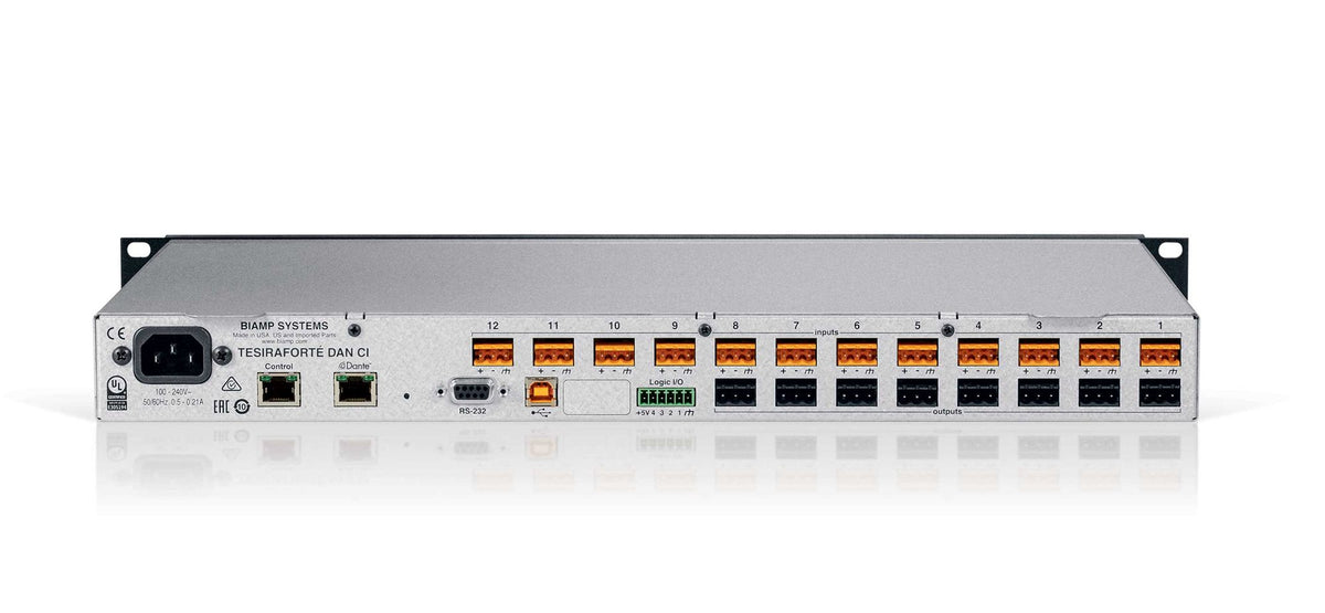 Biamp TesiraFORTE DAN CI Fixed I/O DSP Analogue Processor