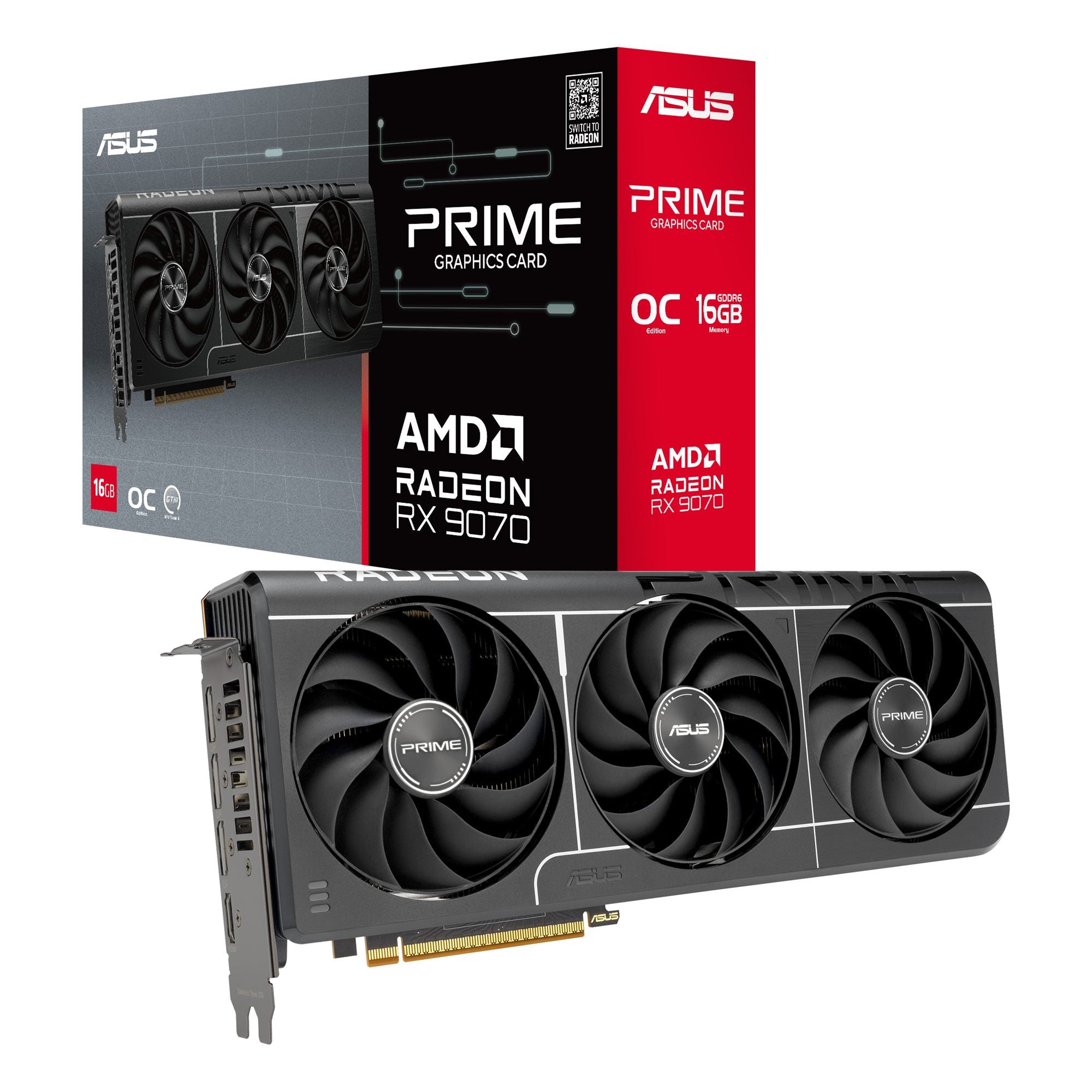 ASUS PRIME RX 9070 OC 16Go EVO GDDR6 3xDP 1xHDMI