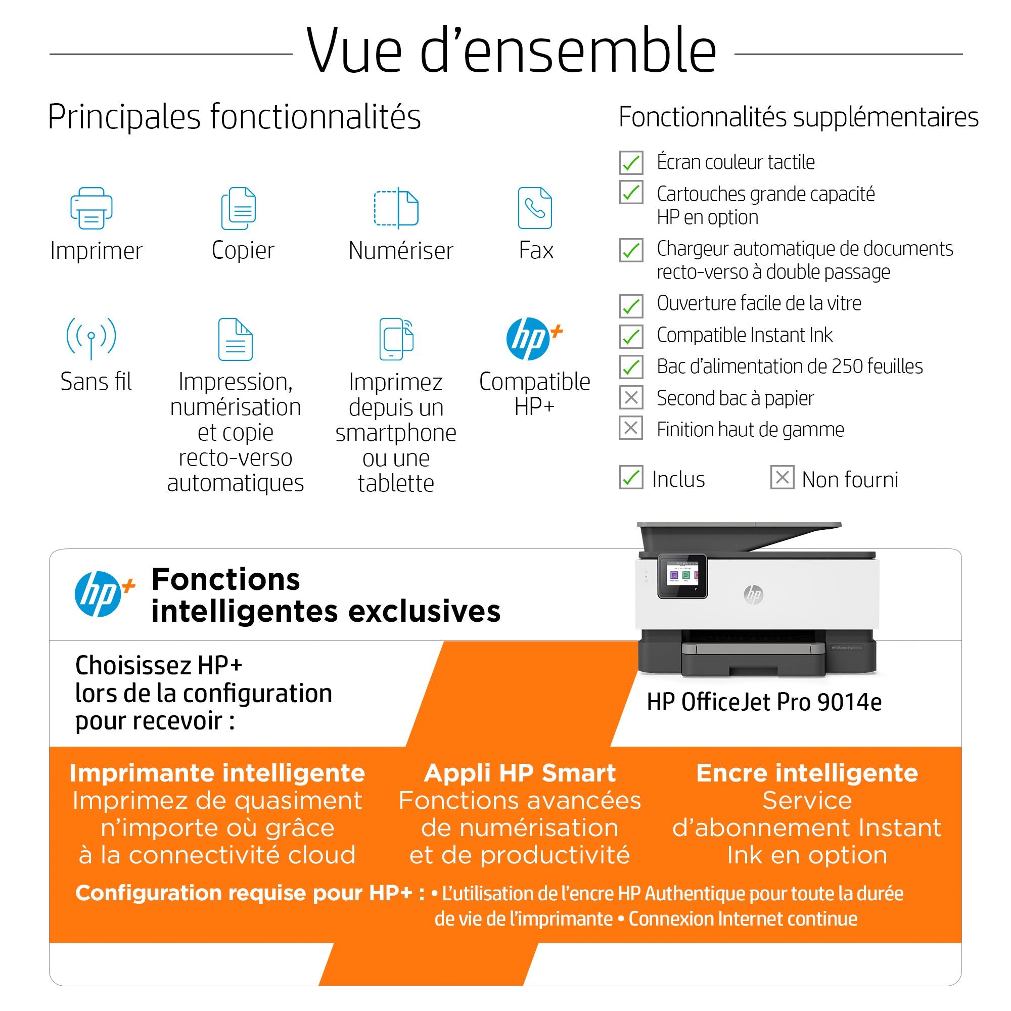 HP OfficeJet Pro 9014e All-in-One A4 color 22ppm USB WiFi Print Scan Copy Fax