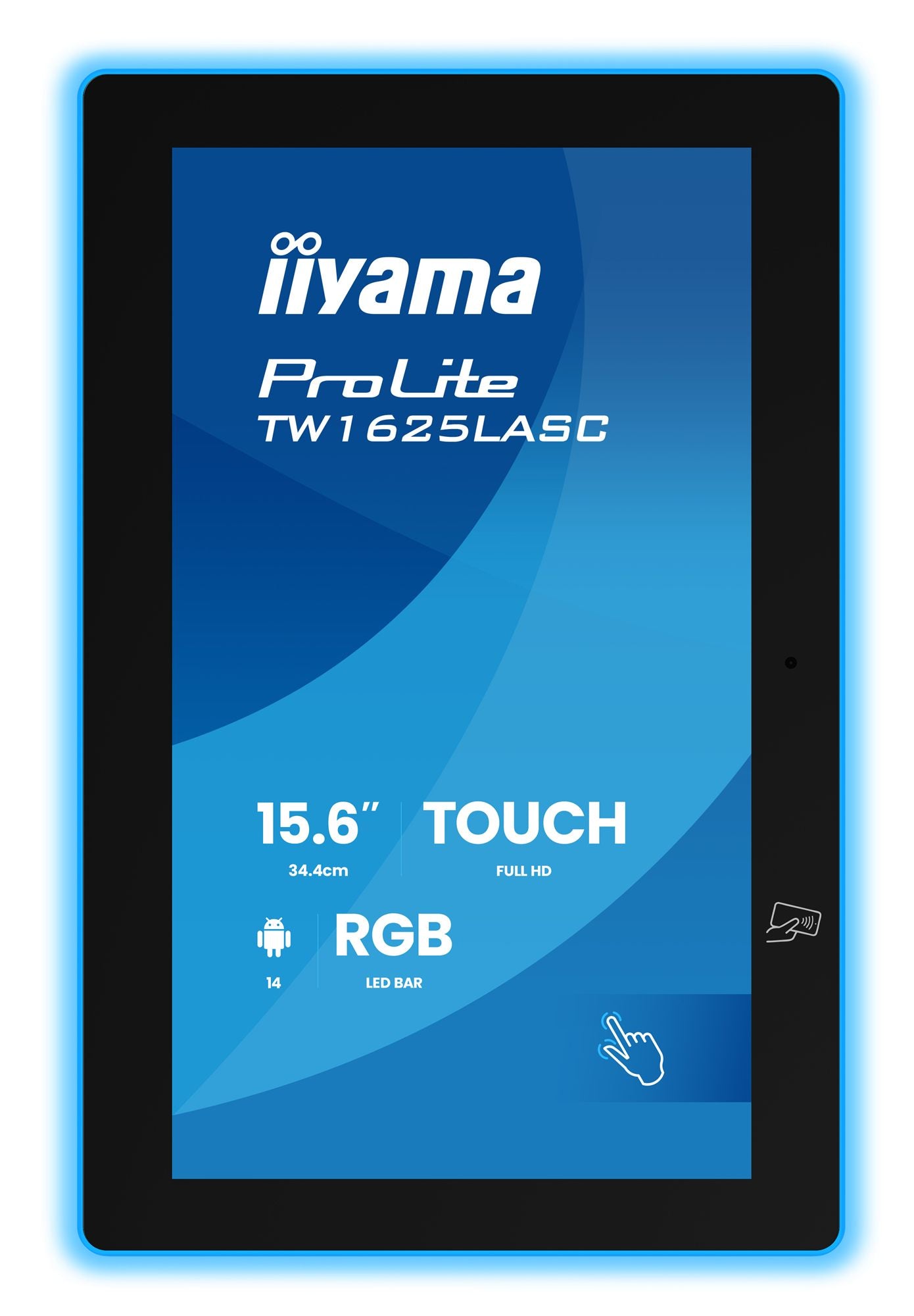 "iiyama TW1625LASC-B3PNR 15,6"" RGB LED-Lightbar Panel-PC avec Android 14+GMS SOC Octa-core RK3576 4 Go de mémoire 32 Go"