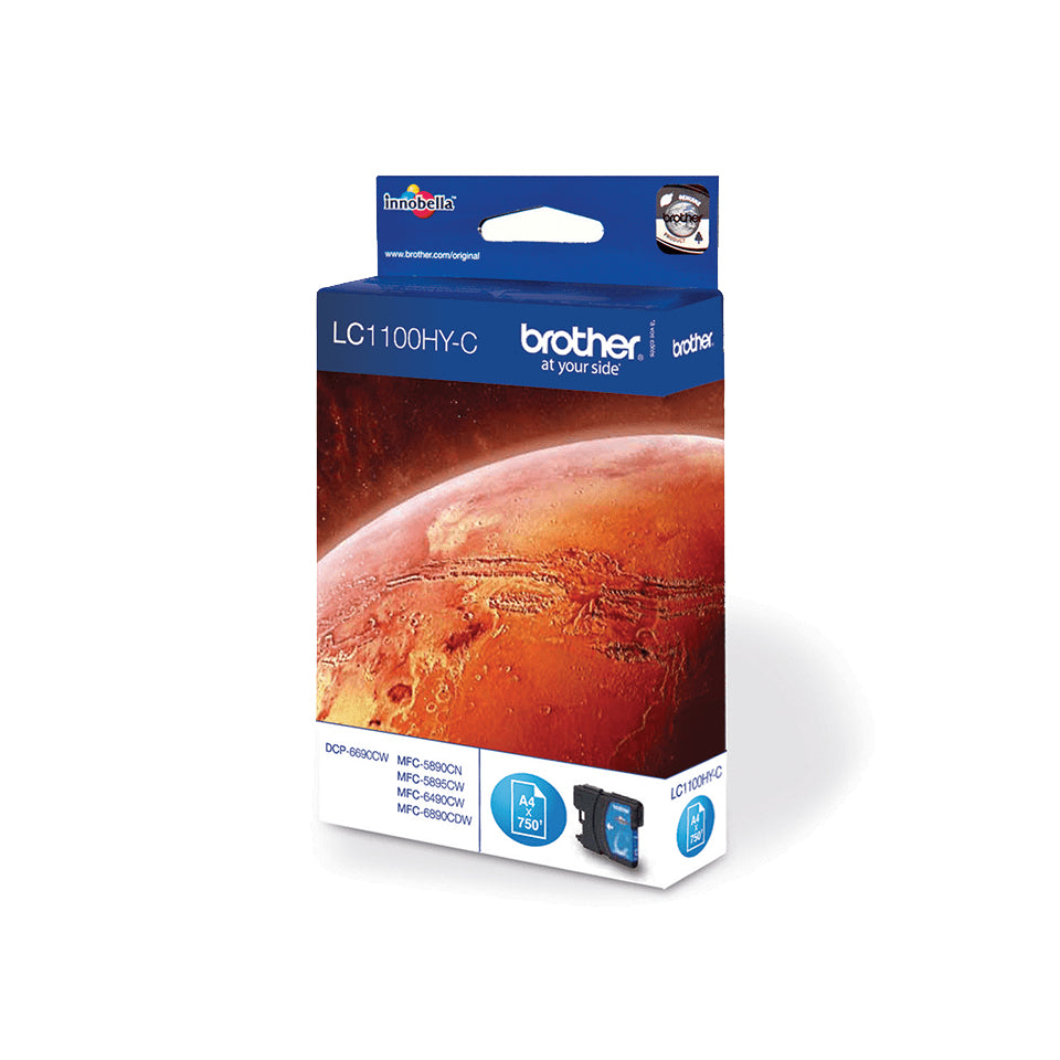 BROTHER LC-1100 cartouche d encre cyan haute capacité 16ml 750 pages pack de 1
