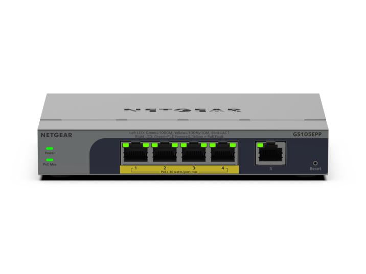NETGEAR 5PT GB PLUS SWICH W/ POE+ GS105EPP