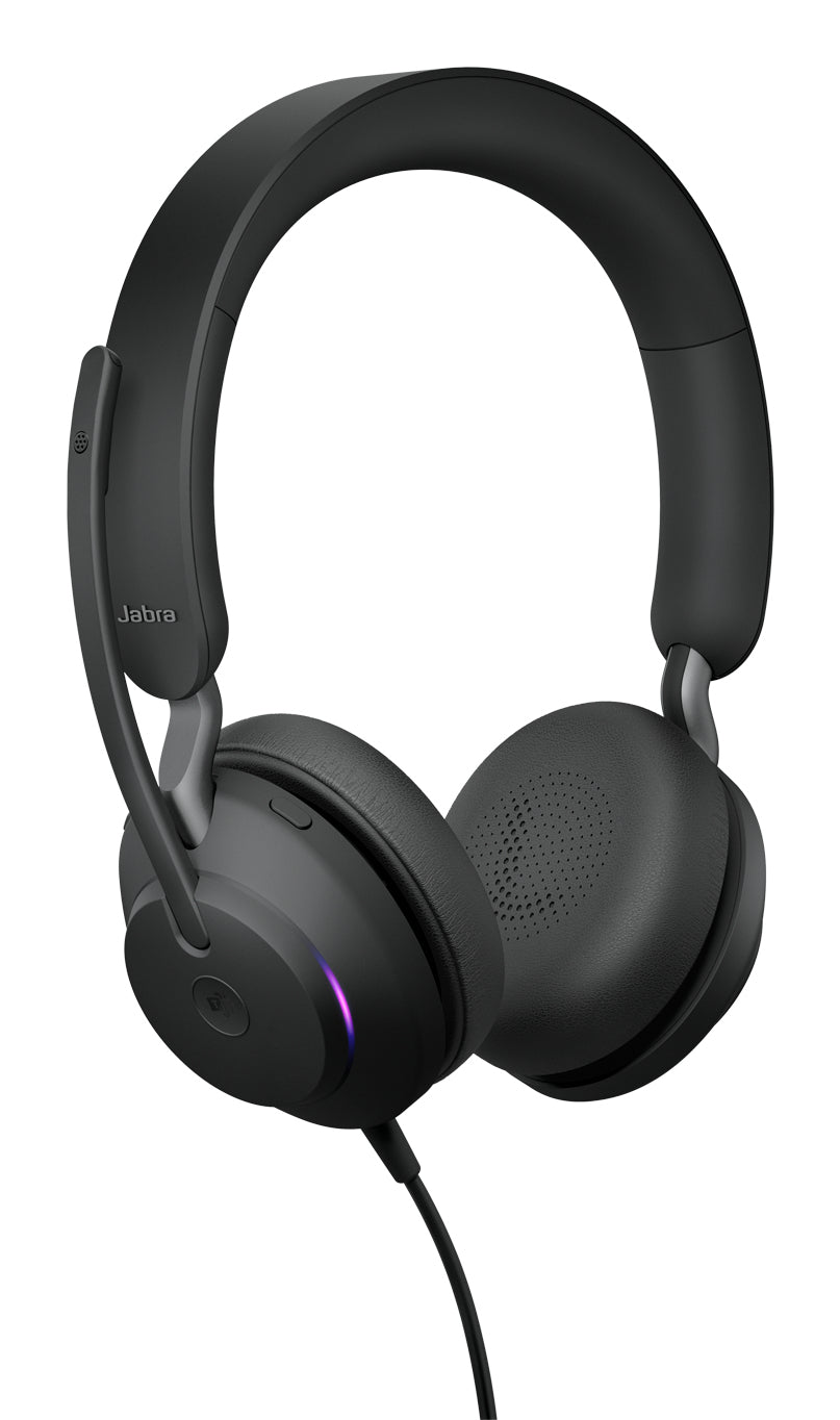 Jabra Evolve2 40, MS Stereo Casque Avec fil Arceau Bureau/Centre d'appels USB Type-A Bluetooth Noir