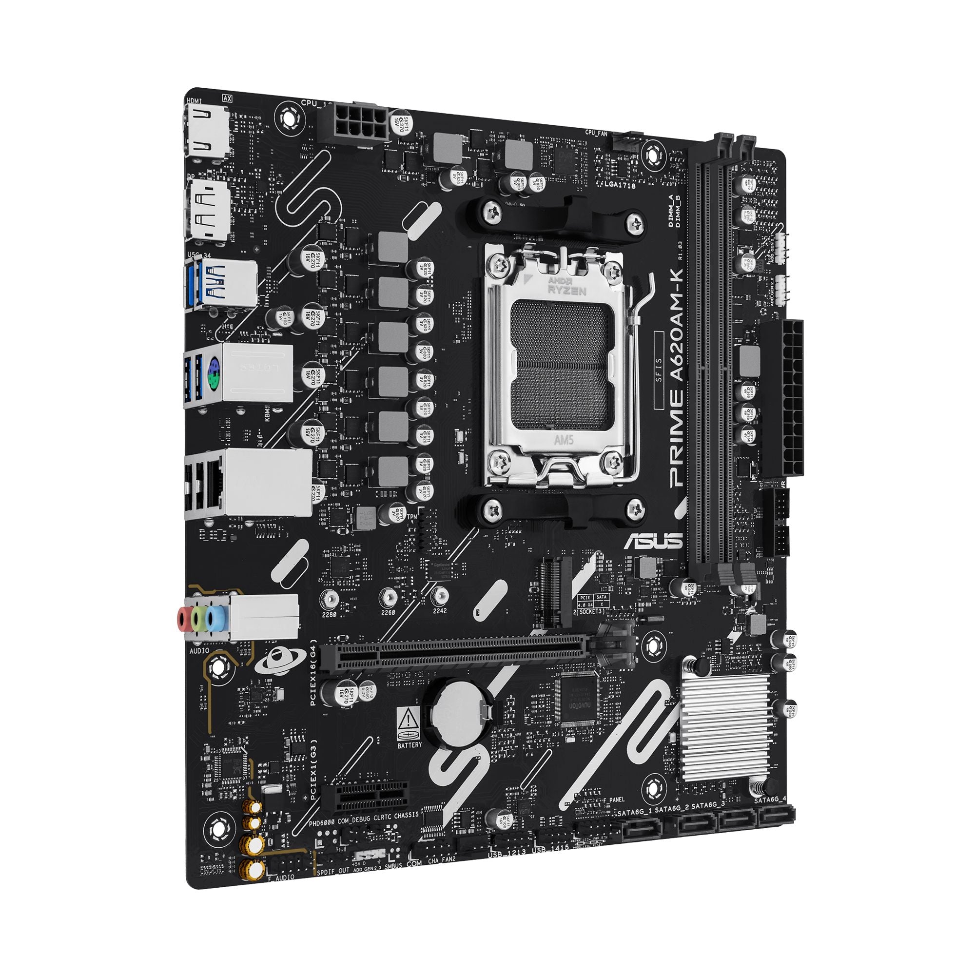ASUS AMD A620A mATX motherboard 2xDDR5 1xHDMI 2.1 1xDP 1.4 1xM.2 4xSATA