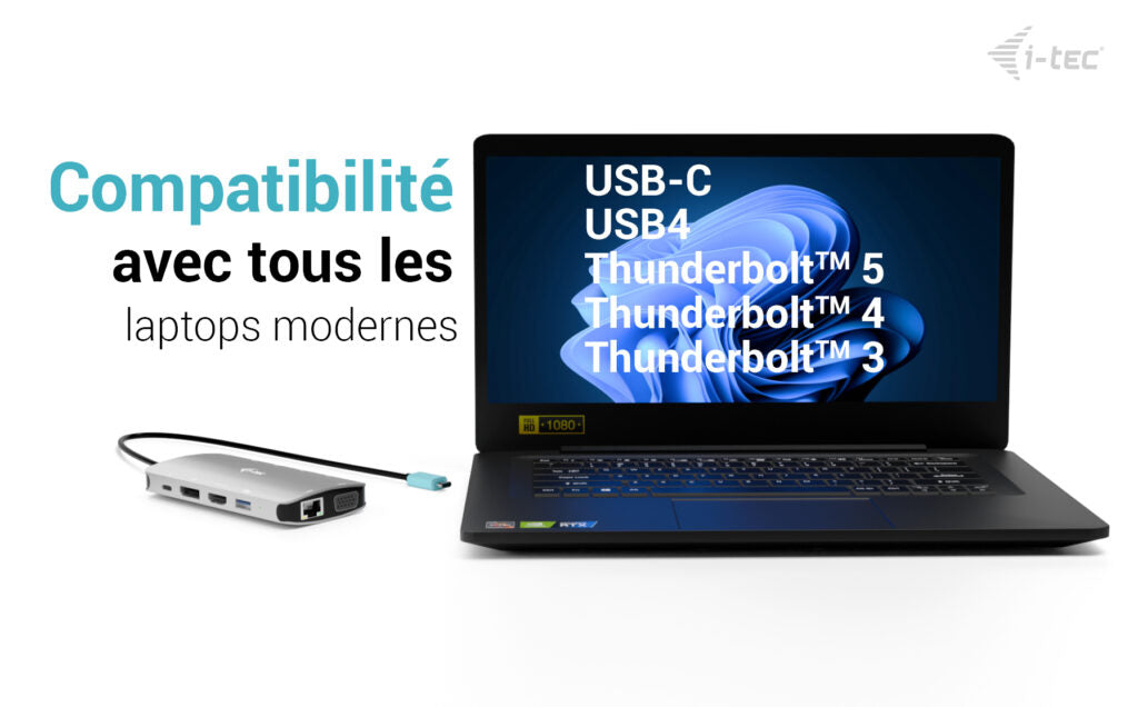 I-TEC USB-C Metal Nano 3x Display Docking Station 1x DP 1x HDMI 1x VGA 1x GLAN 1x USB-C Gen1 4x USB-A Gen1 Power Delivery 100W