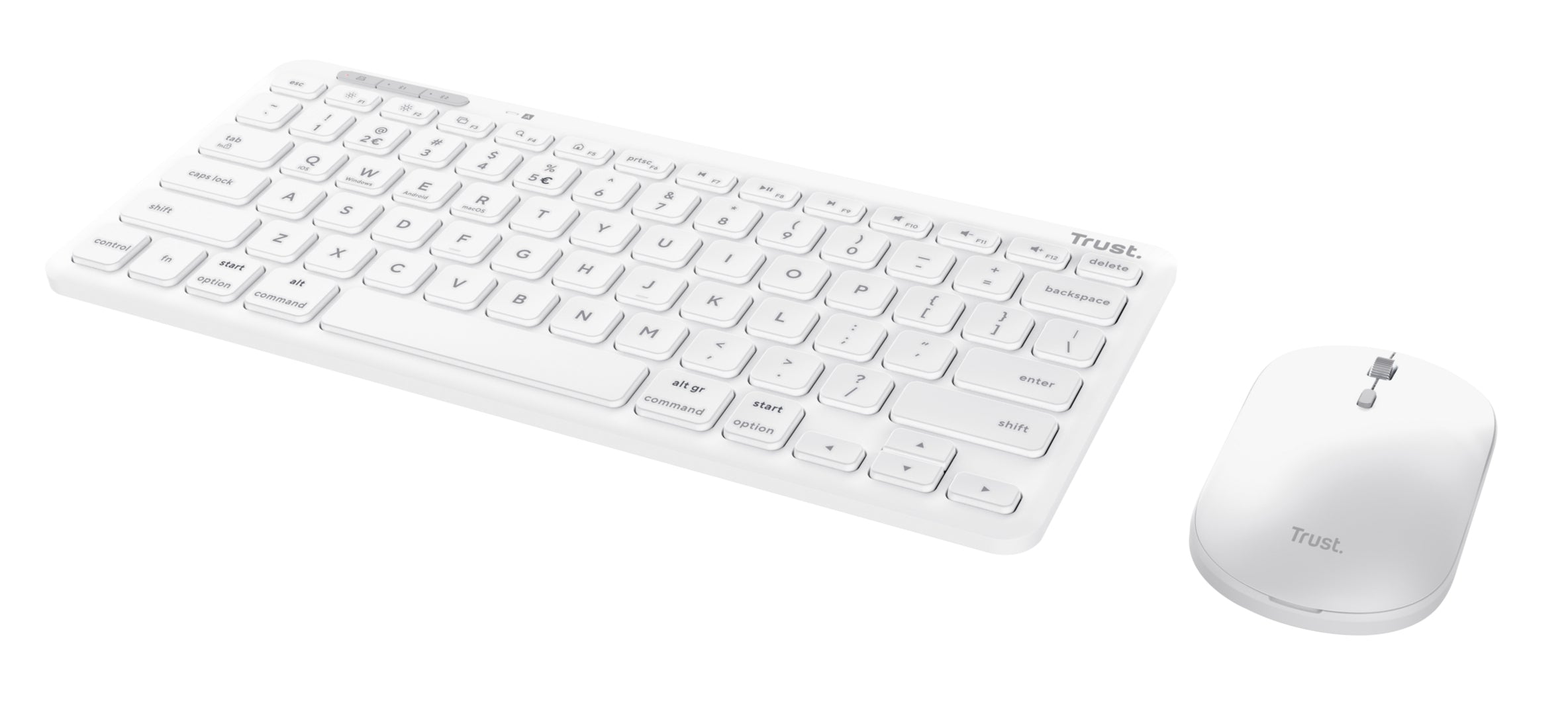 TRUST Pack clavier & souris sans fil LYRA Bluetooth - blanc (FR)