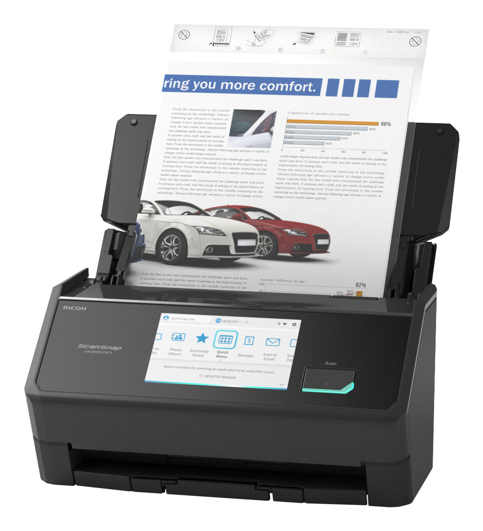 RICOH ScanSnap iX2500 45ppm/90ipm black A4 Duplex ADF Touchscreen Wi-Fi 6 Bluetooth 5.2 USB 3.2