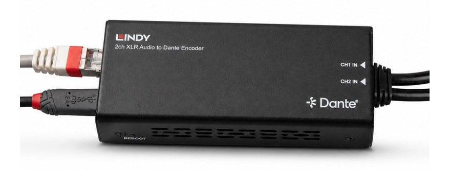 LINDY Encodeur audio 2 canaux XLR vers Dante