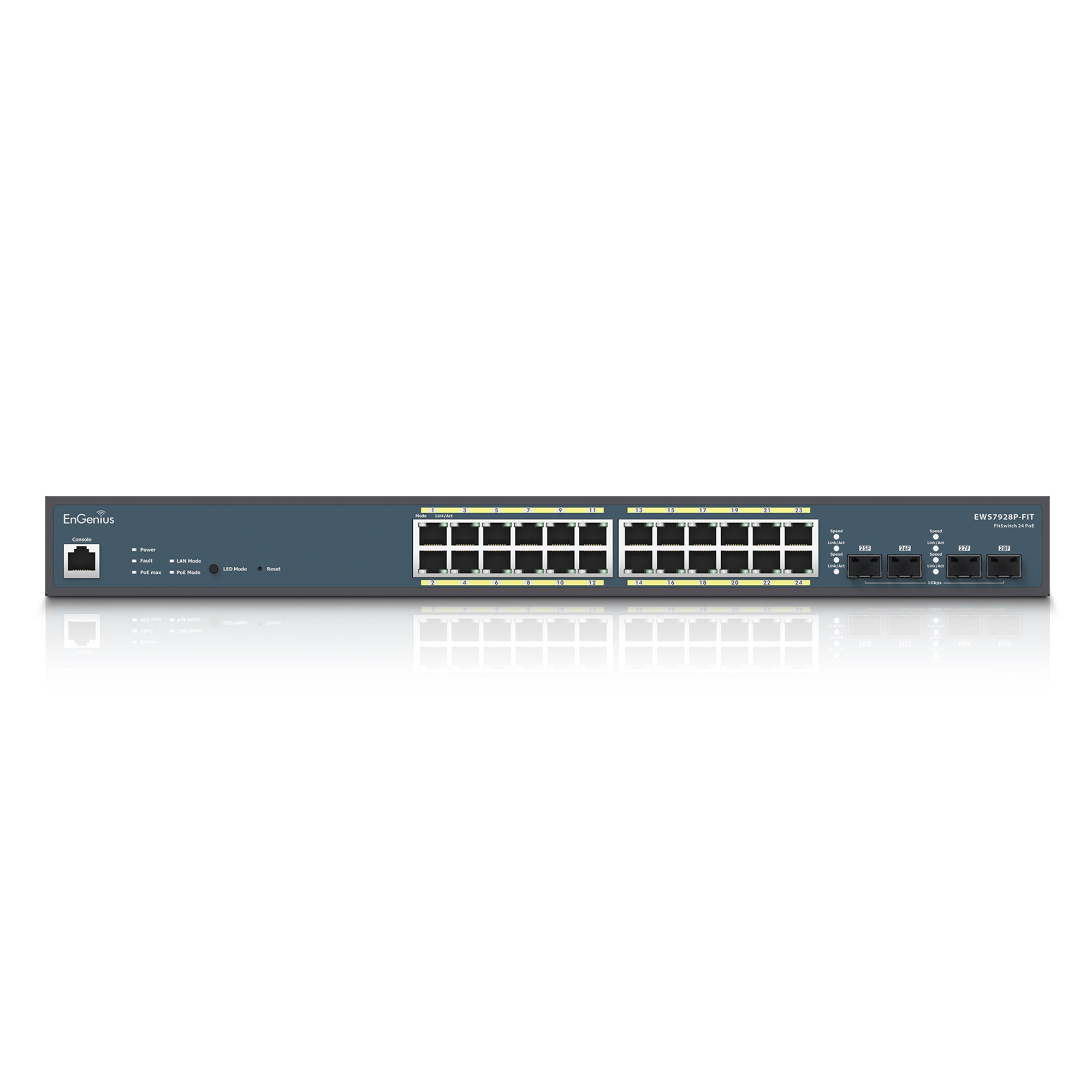 ENGENIUS EWS72928-FIT FitSwitch 24 GIGABIT PoE+ 185W & 2 SFP