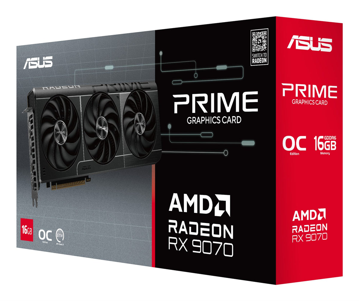 ASUS PRIME RX 9070 OC 16Go EVO GDDR6 3xDP 1xHDMI