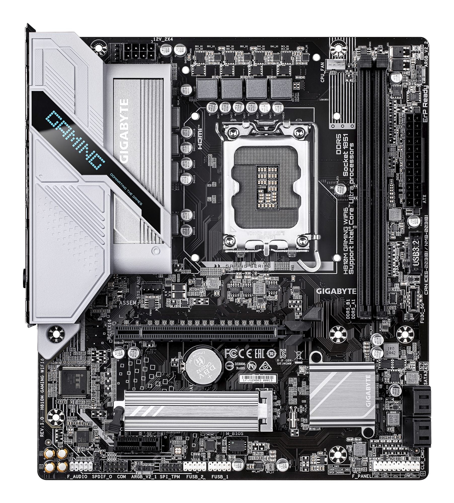GIGABYTE H810M GAMING WIFI6 carte mere Intel H810 LGA 1851 (Socket V1) micro ATX