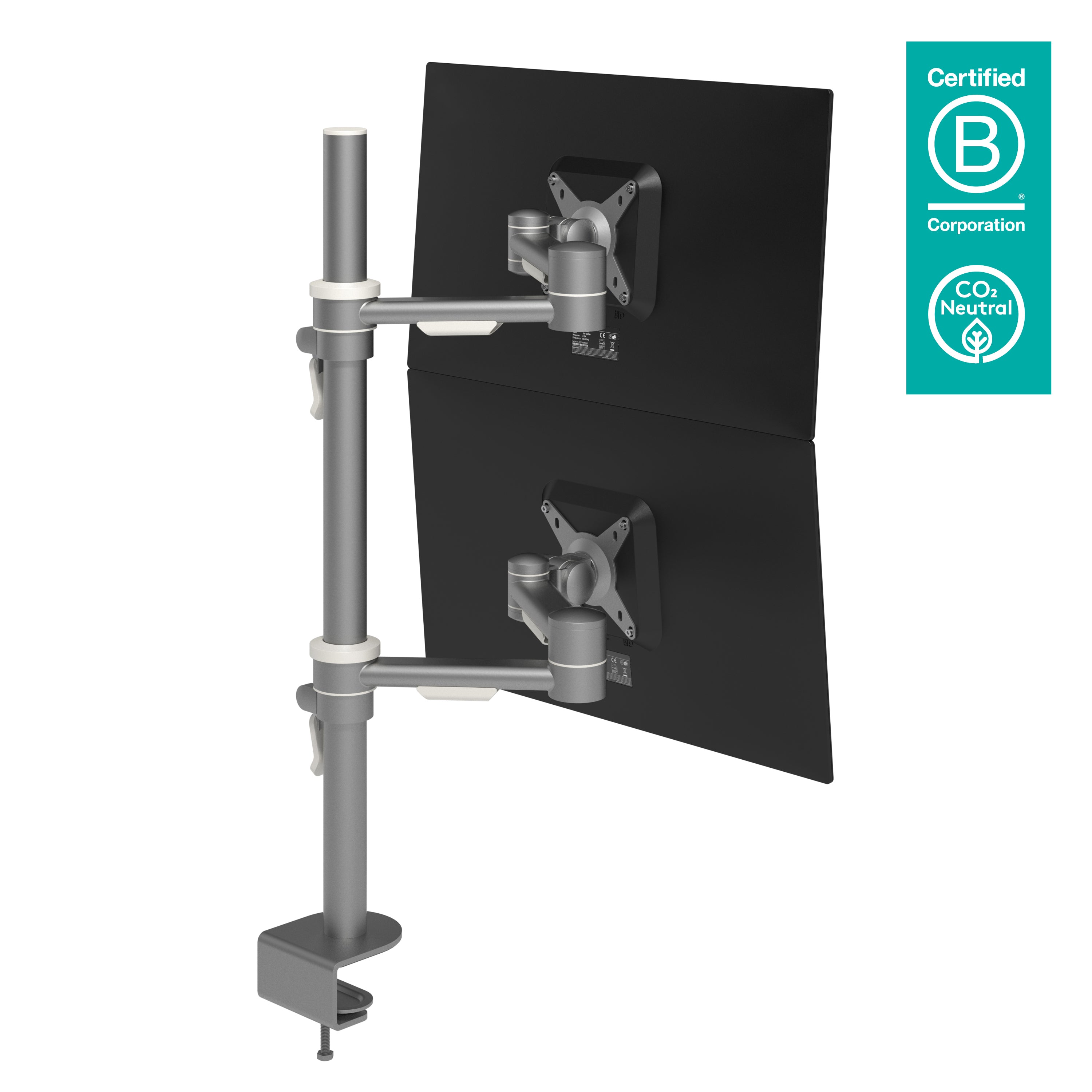 DATAFLEX Bras à fixer / pincer Viewmate 52682 - 2 écrans