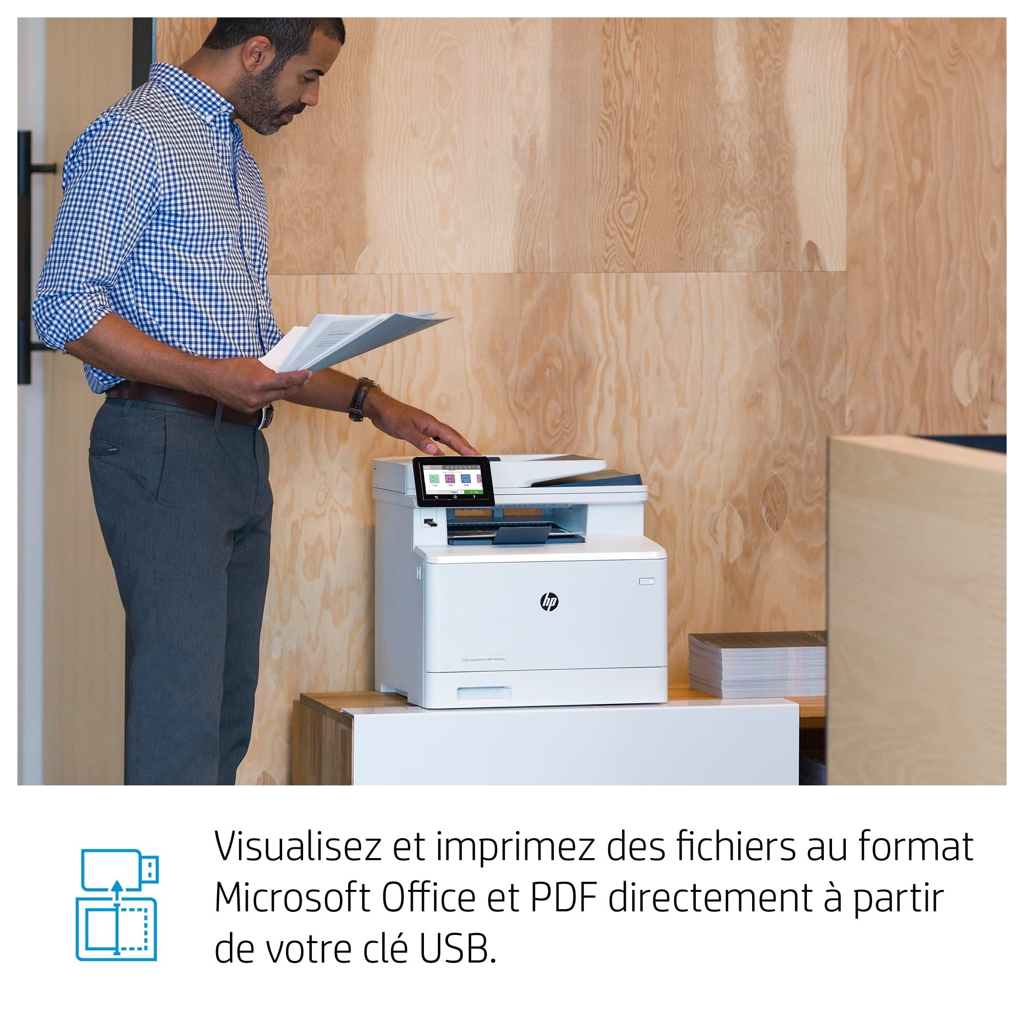 HP Color LaserJet Pro Imprimante multifonction M479dw, Impression, copie, numérisation, e-mail, Impression recto-verso  Numérisation vers e-mail/PDF  Chargeur a