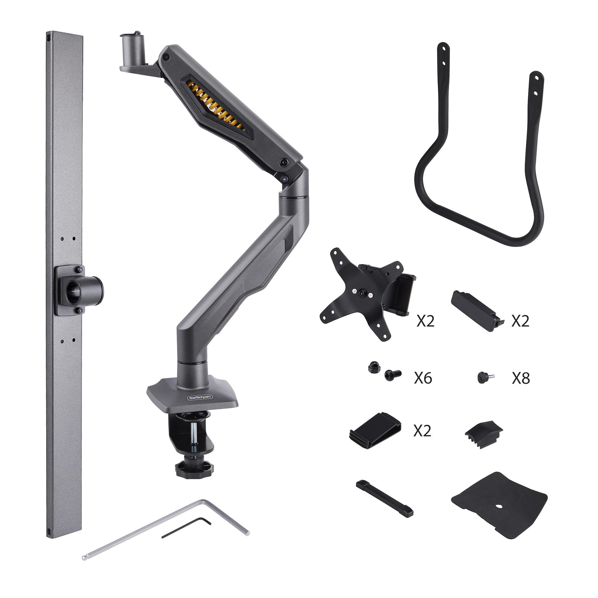 Desk Mount Dual Monitor Arm w/Crossbar