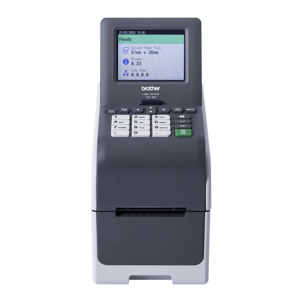BROTHER 2p label printer USB connection 203dpi Ethernet Battery Possible touch screen