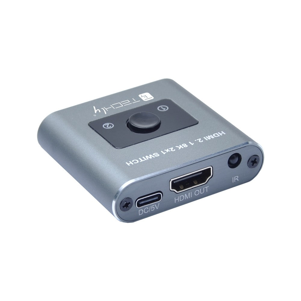 Techly IDATA HDMI-2128KT Commutateur HDMI 2.1 2x1 8K60Hz avec télécommande