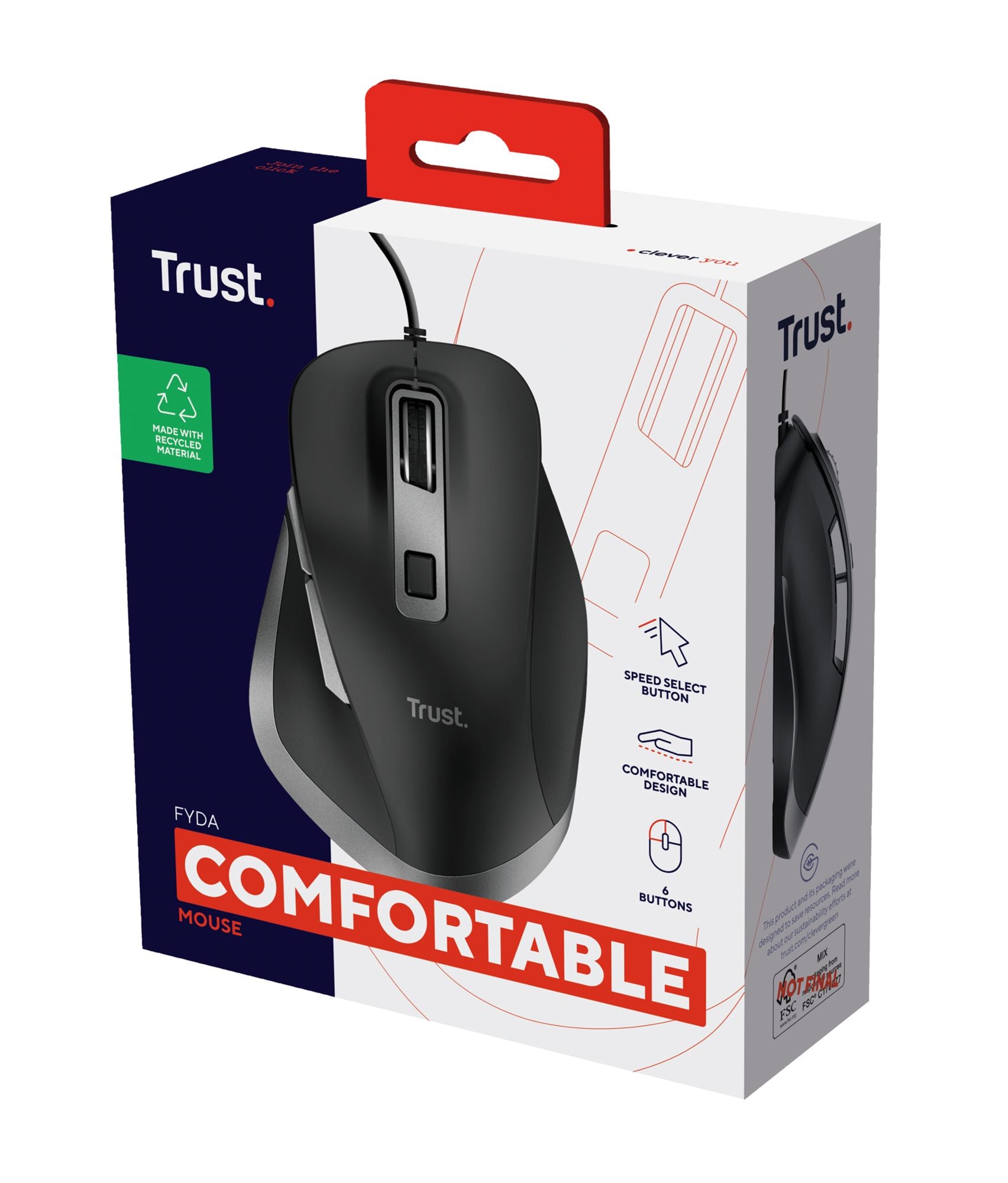 TRUST Souris filaire FYDA ECO - Noire