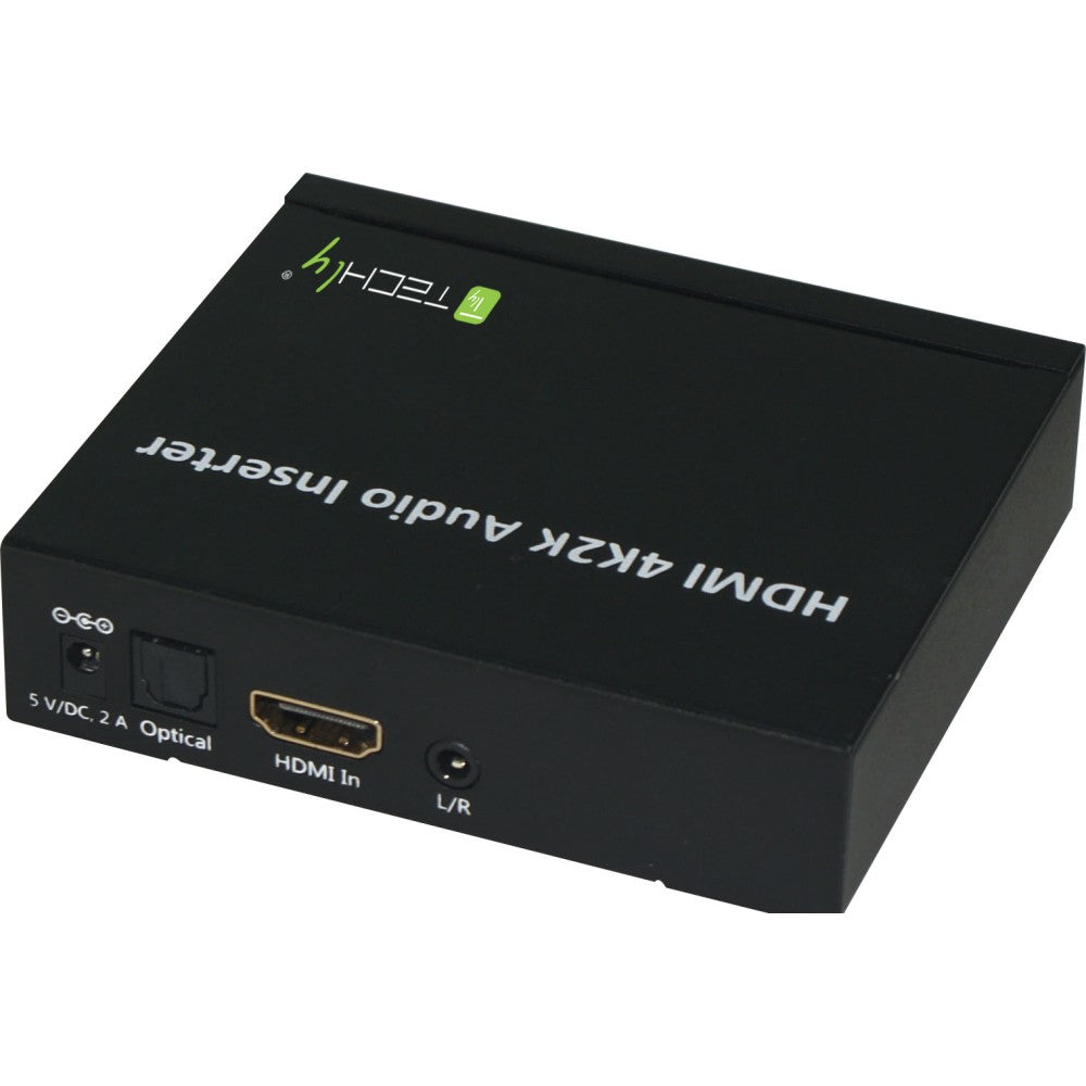 Techly IDATA HDMI-AI4K Inséreur audio SPDIF 5.1CH, analogique 3.5mm 2CH vers HDMI 4K30Hz