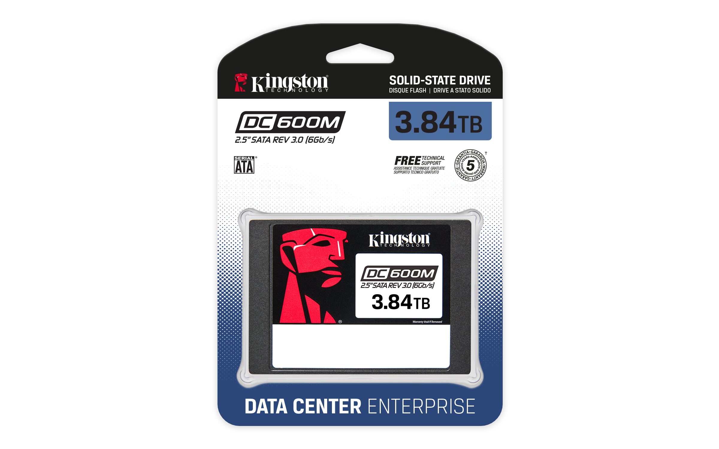 KINGSTON 3.84To DC600M 2.5p SATA3 mixed-use data center SSD for enterprise servers and NAS (VMWare Ready)
