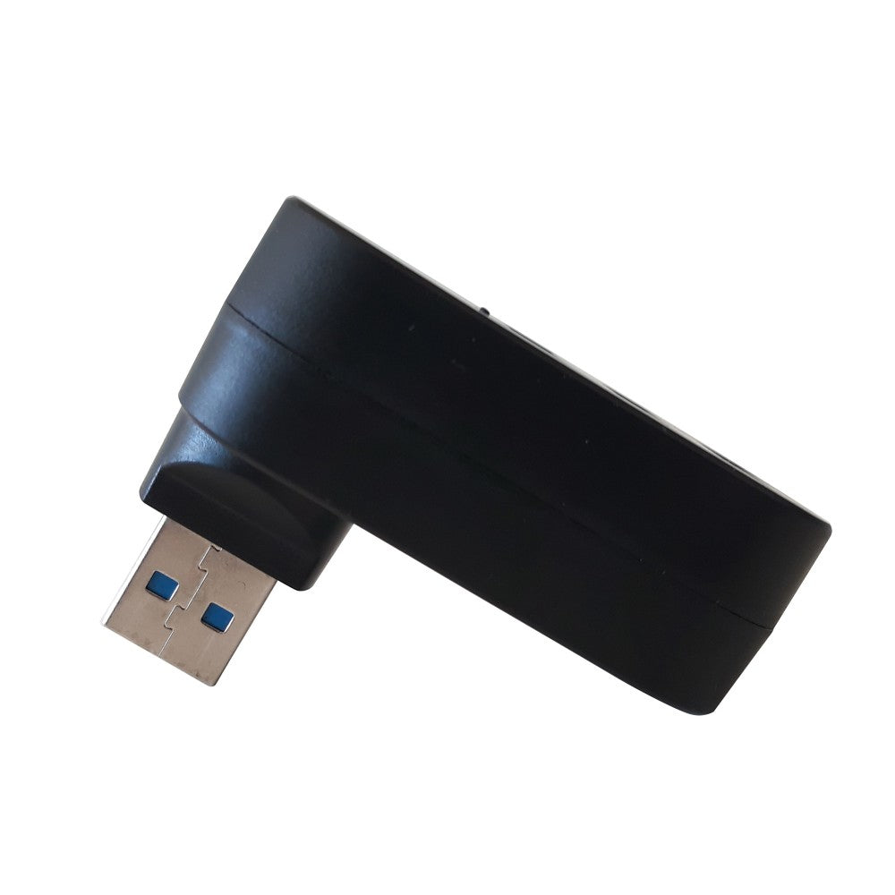 Techly IUSB3-HUB3-ROTB Hub USB 3.0 3 ports avec connecteur USB-A rotatif