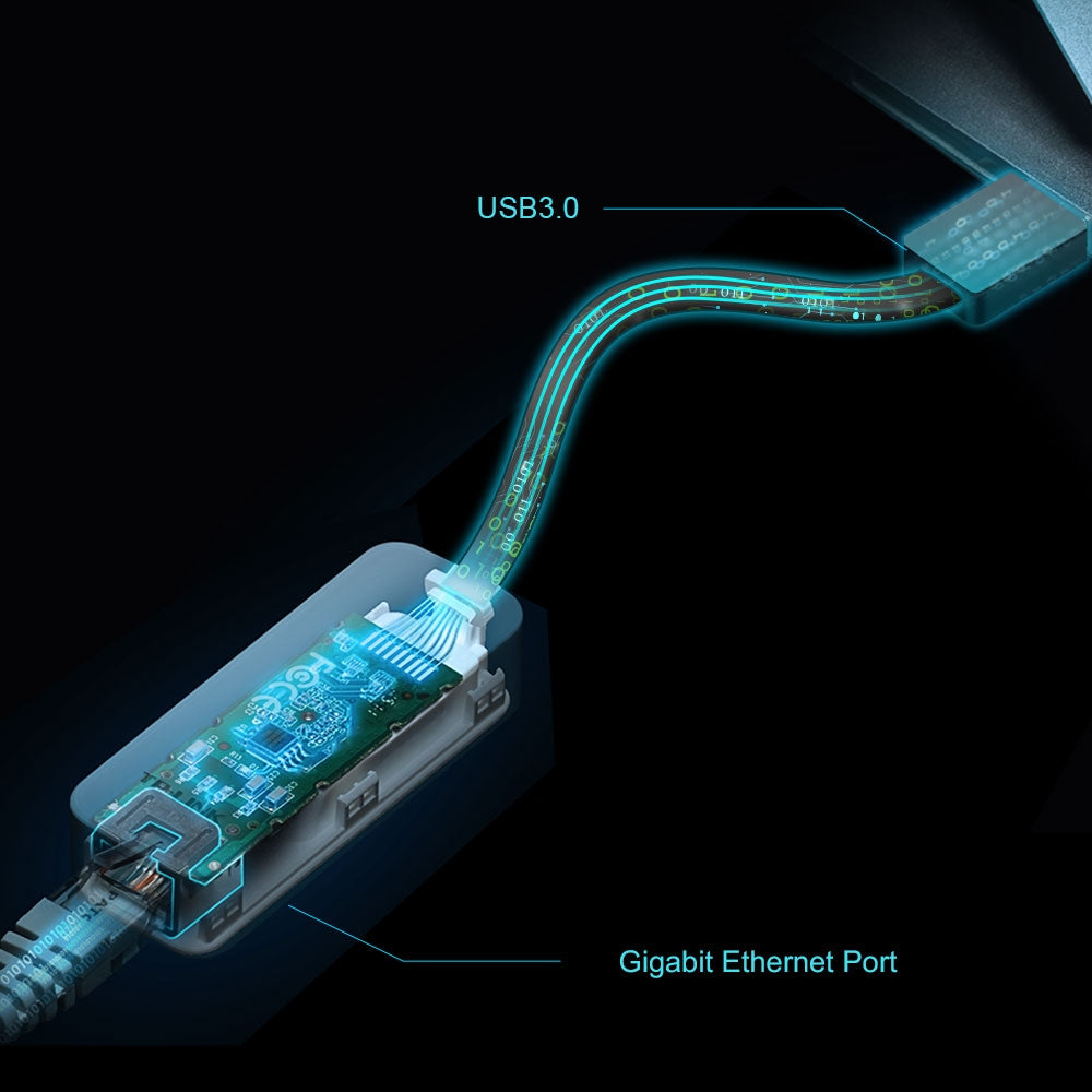 TP-LINK UE306 USB 3.0 to Gigabit Ethernet Network Adapter 1 USB 3.0 Connector 1 Gigabit Ethernet Port Foldable and Portable Design