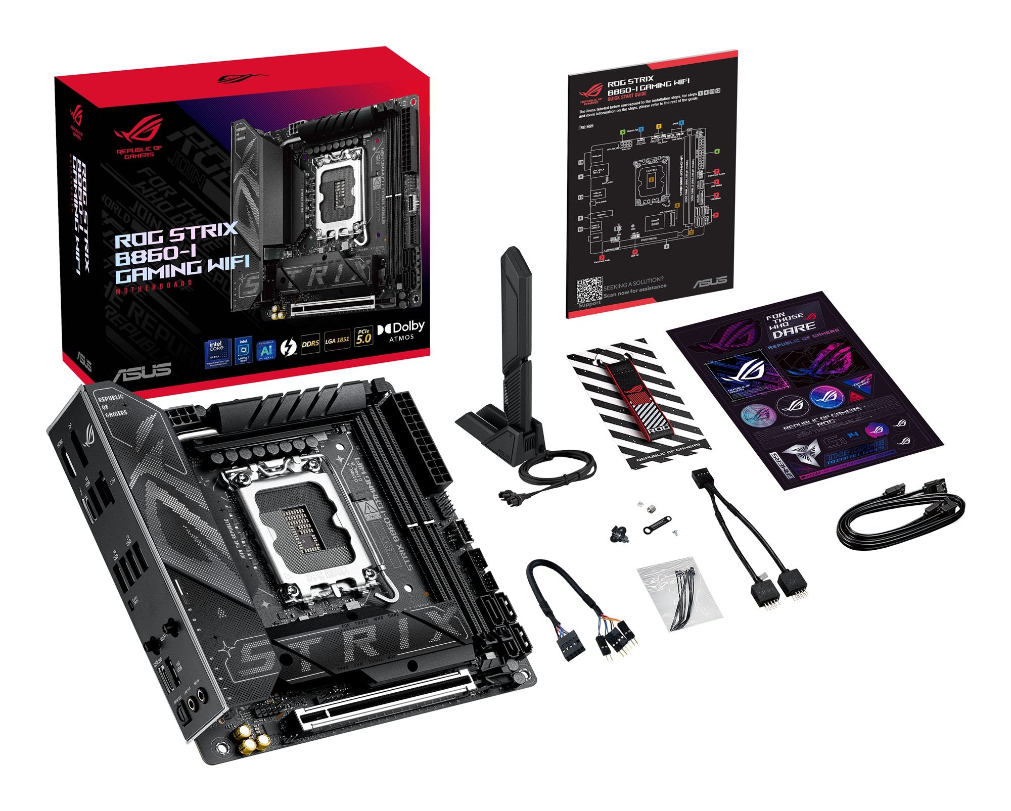 ASUS ROG STRIX B860-I GAMING WIFI LGA1851 DDR5 mini ITX MB 1xHDMI 1xDP 1xThunderBolt 2xM.2 4xSATA