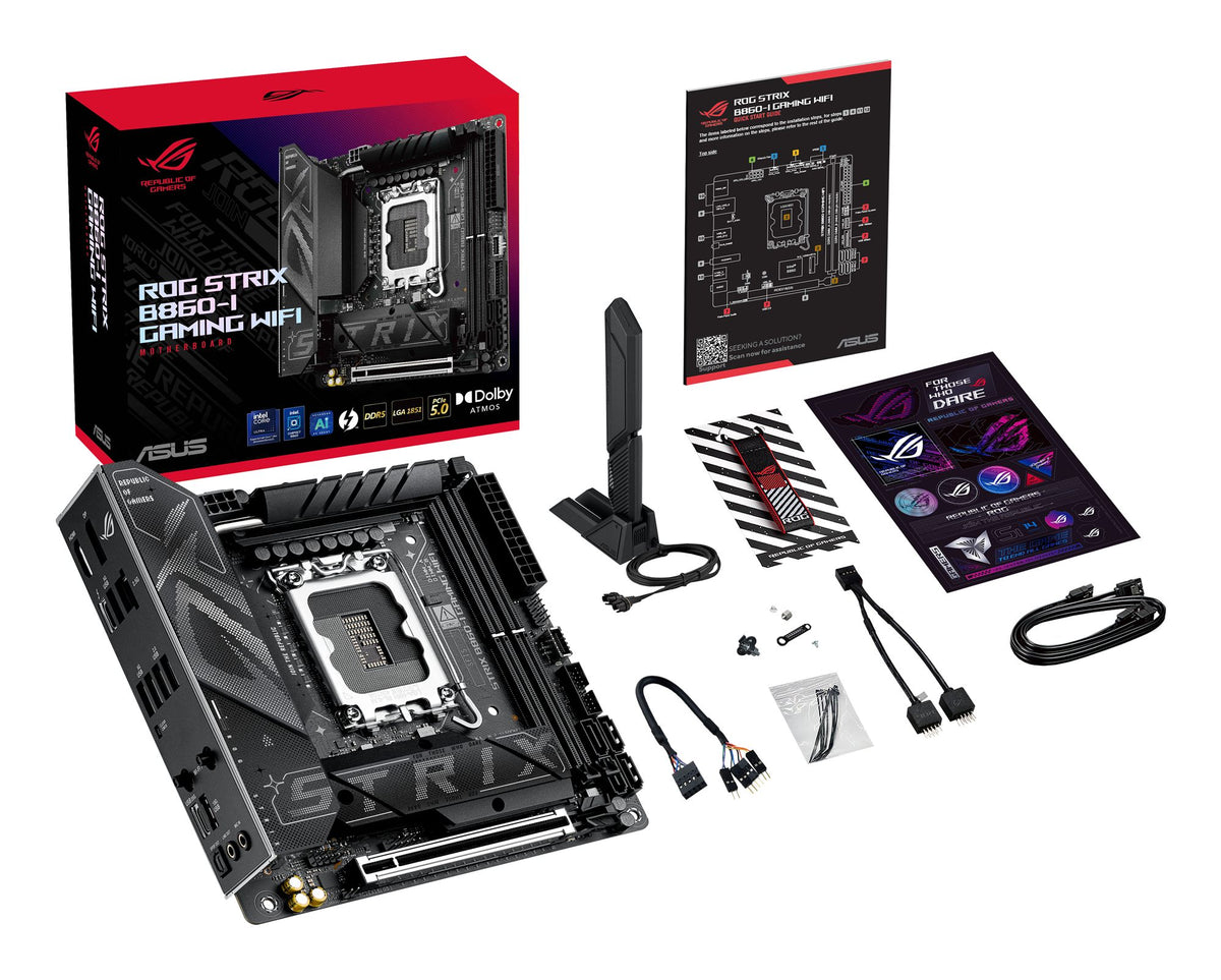 ASUS ROG STRIX B860-I GAMING WIFI LGA1851 DDR5 mini ITX MB 1xHDMI 1xDP 1xThunderBolt 2xM.2 4xSATA