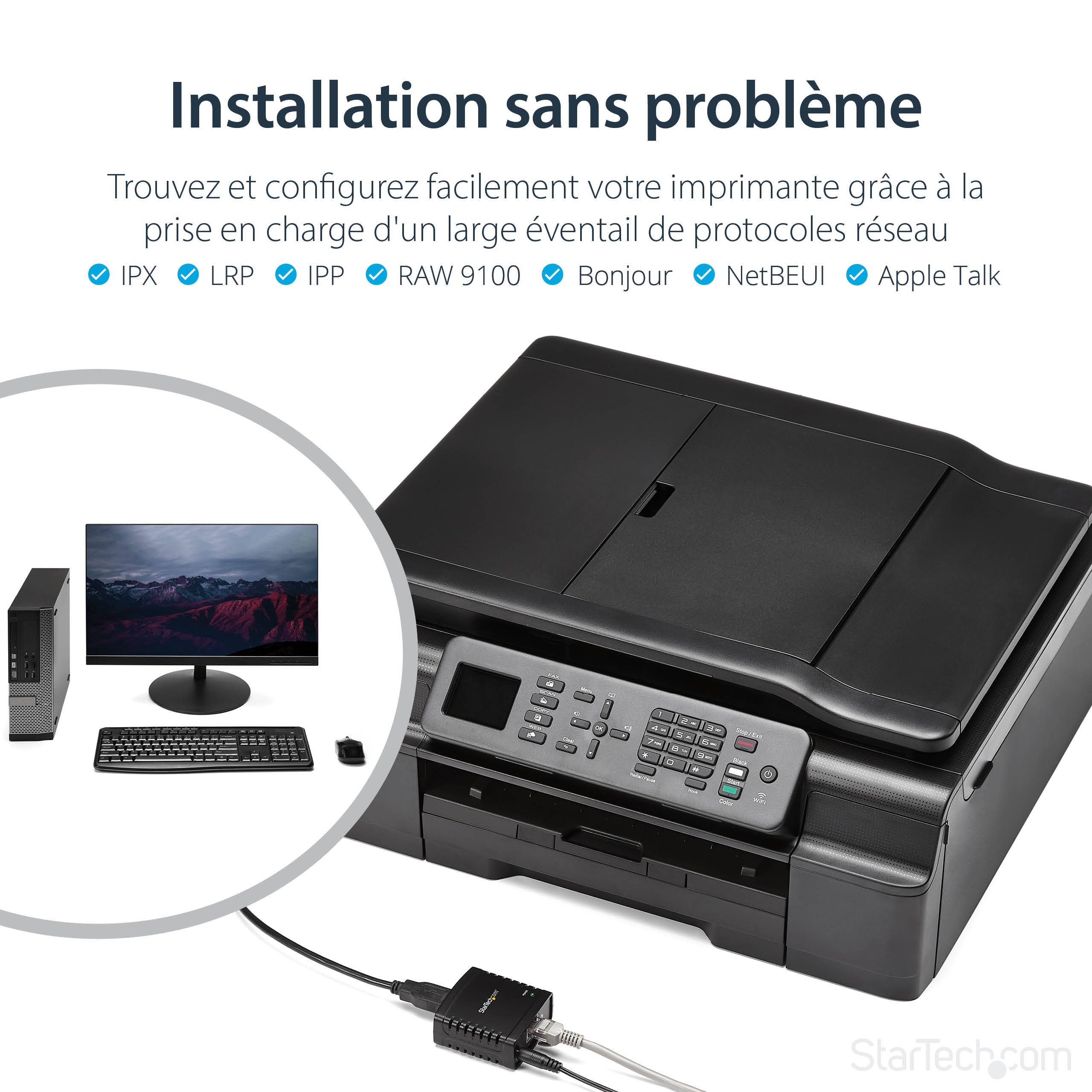 10/100Mbps USB LPR Print Server