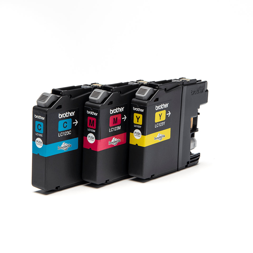 BROTHER LC-123 cartouche dencre cyan, magenta et jaune capacité standard 1-pack blister sans alarme