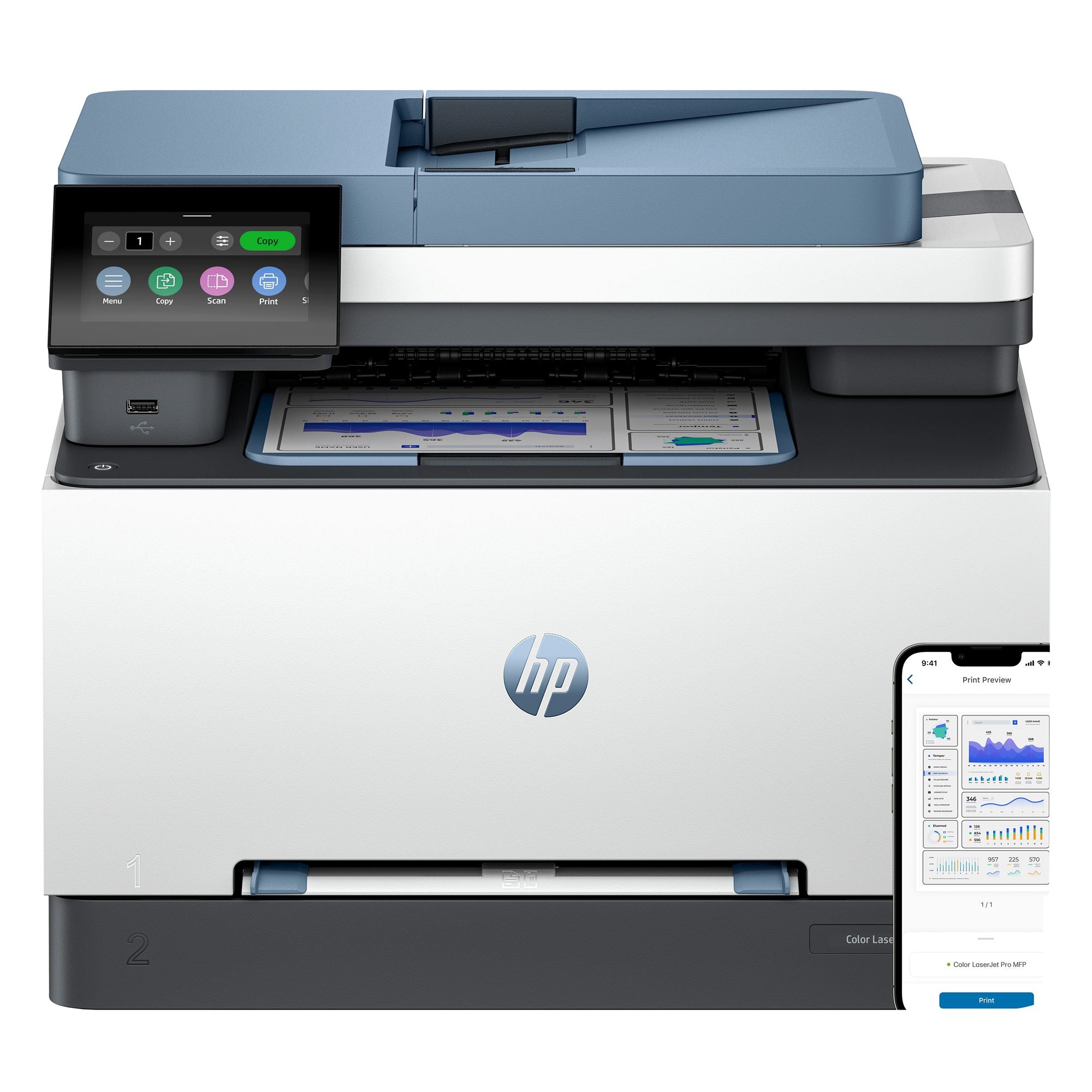 HP LaserJet Pro MFP 3302fdw Couleur - Dispositif multifonction laser couleur - impression, numérisation, copie, 600 x 600 DPI, A4, 25 ppm, Wi-Fi, AirPrint