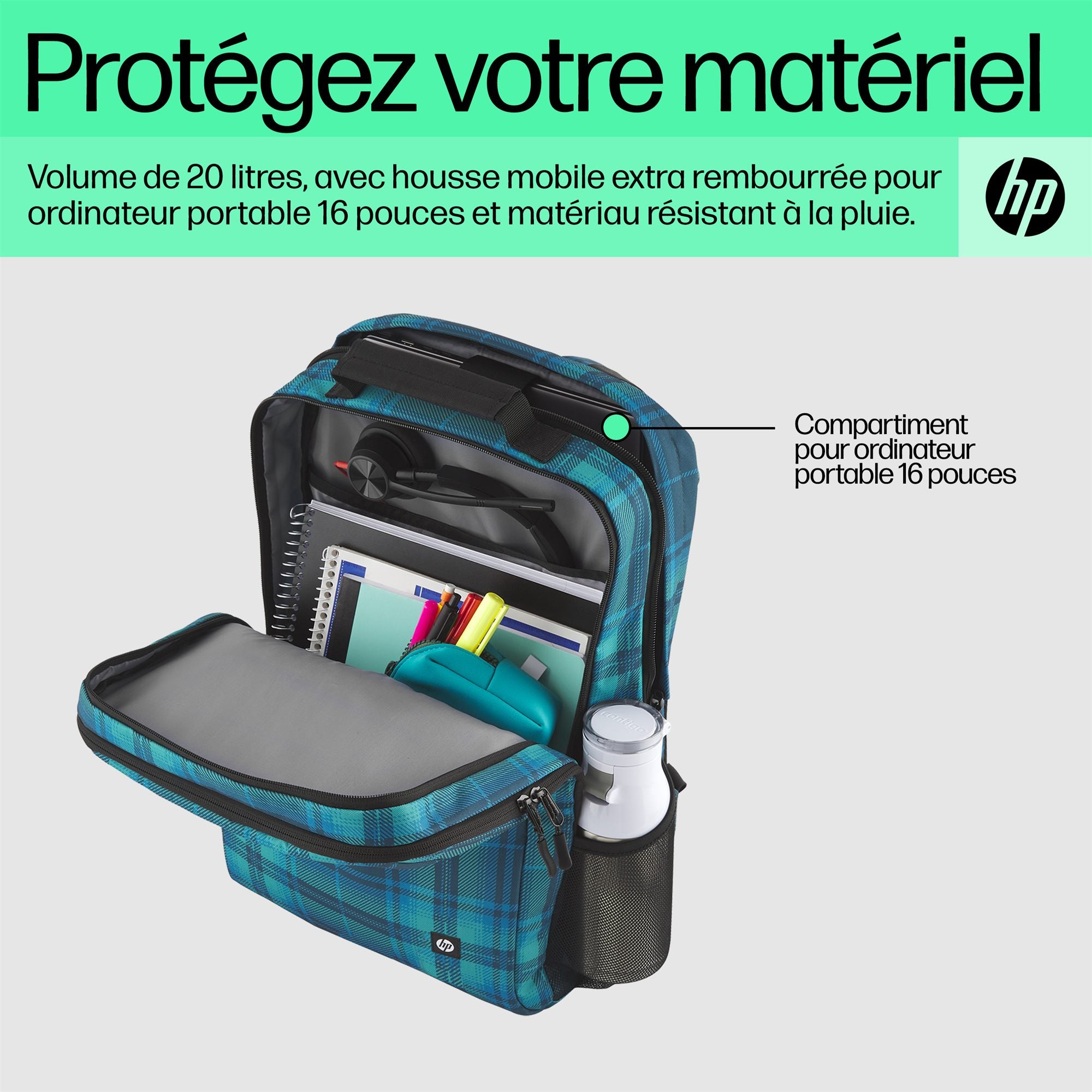 HP Campus XL Tartan plaid Backpack